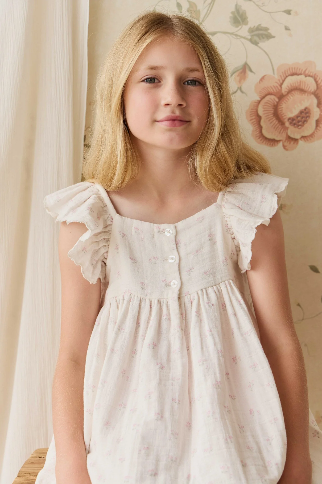 Organic Cotton Muslin Annalise Dress - Pauline Pink - Image 6