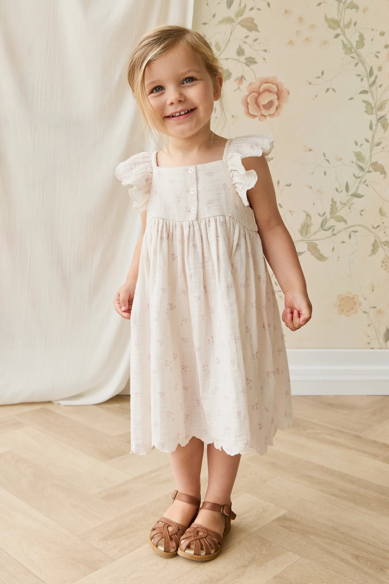 Organic Cotton Muslin Annalise Dress - Pauline Pink - Image 8