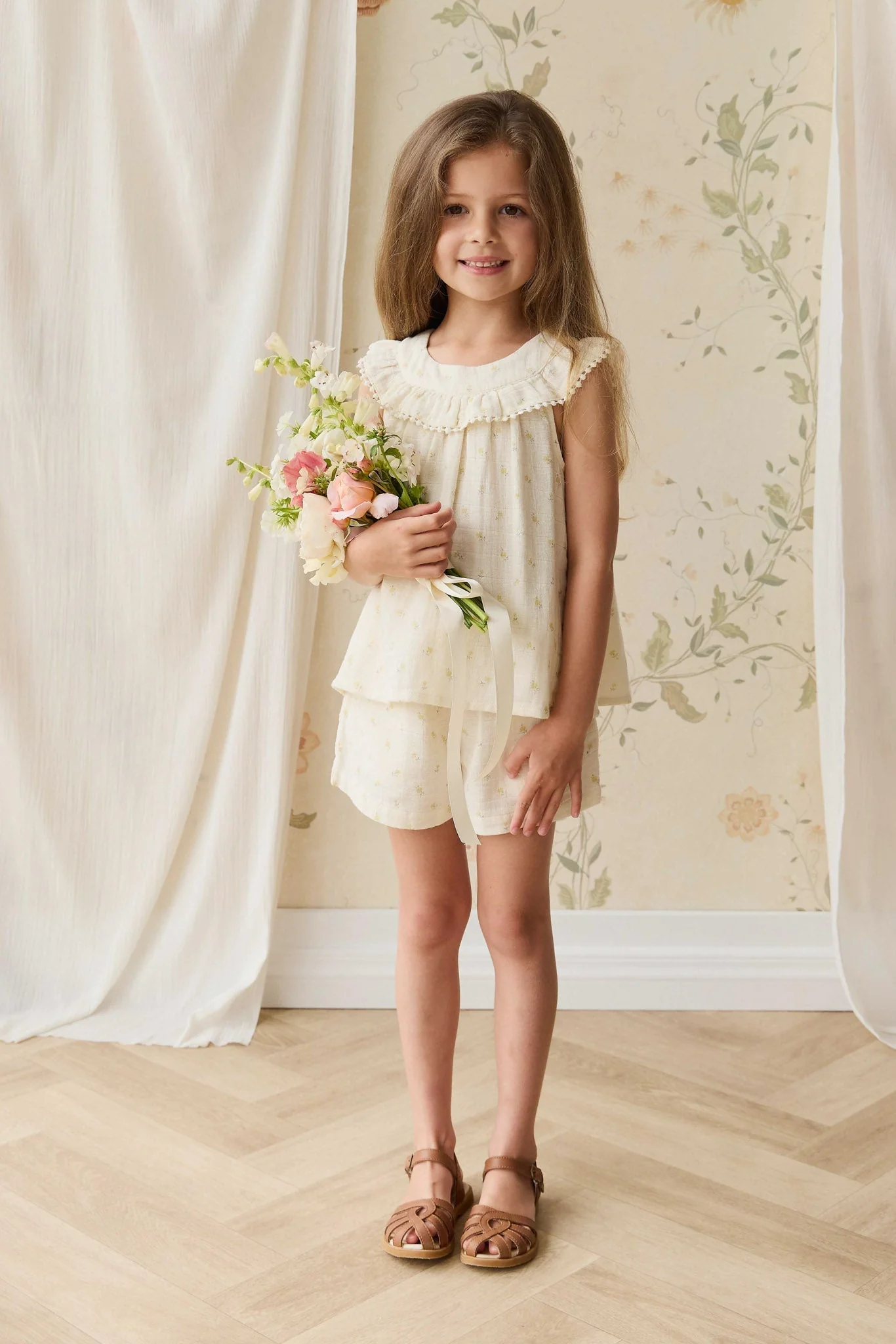 Organic Cotton Muslin Annalise Top - Vintage Ditsy - Image 8