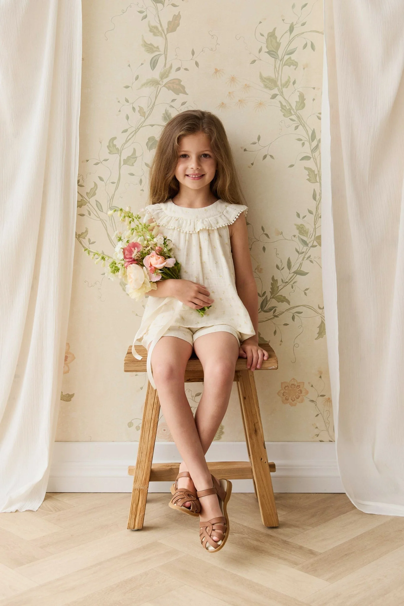 Organic Cotton Muslin Annalise Top - Vintage Ditsy - Image 9