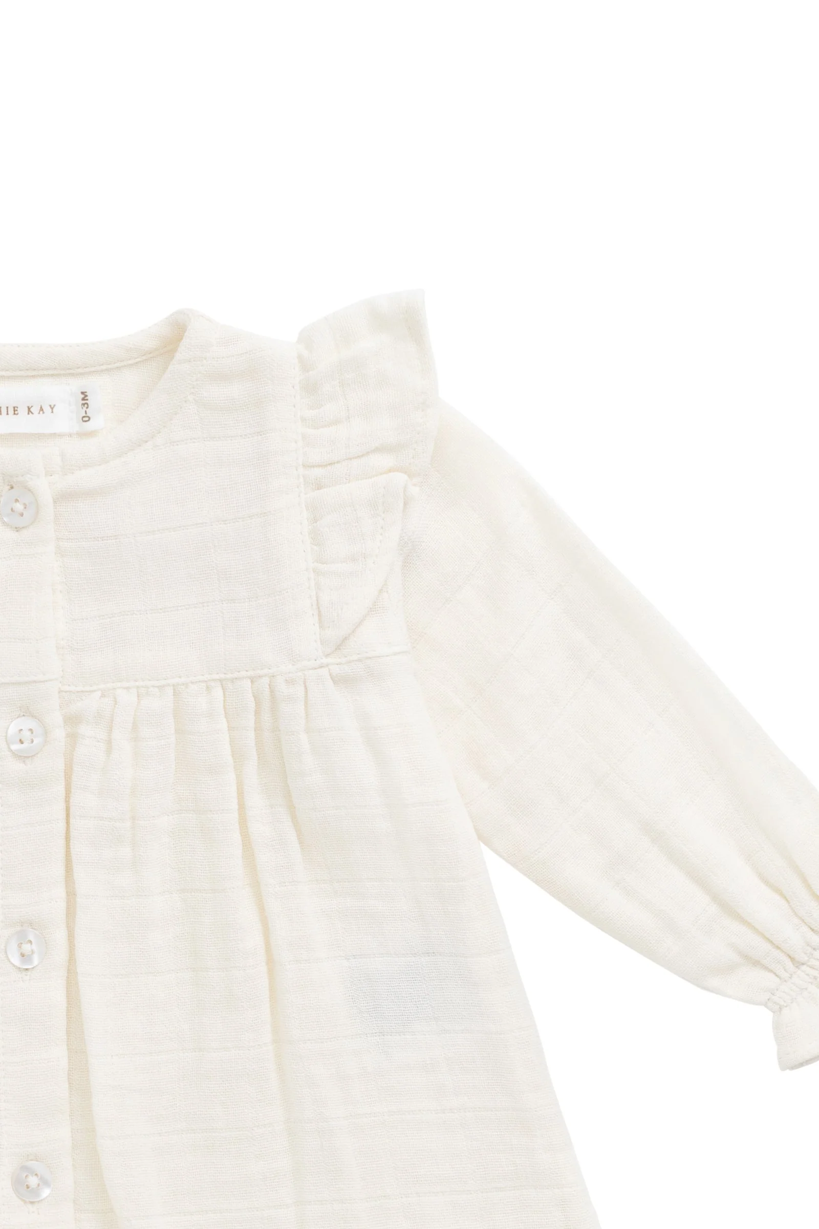 Organic Cotton Muslin Ava Blouse - Parchment - Image 11