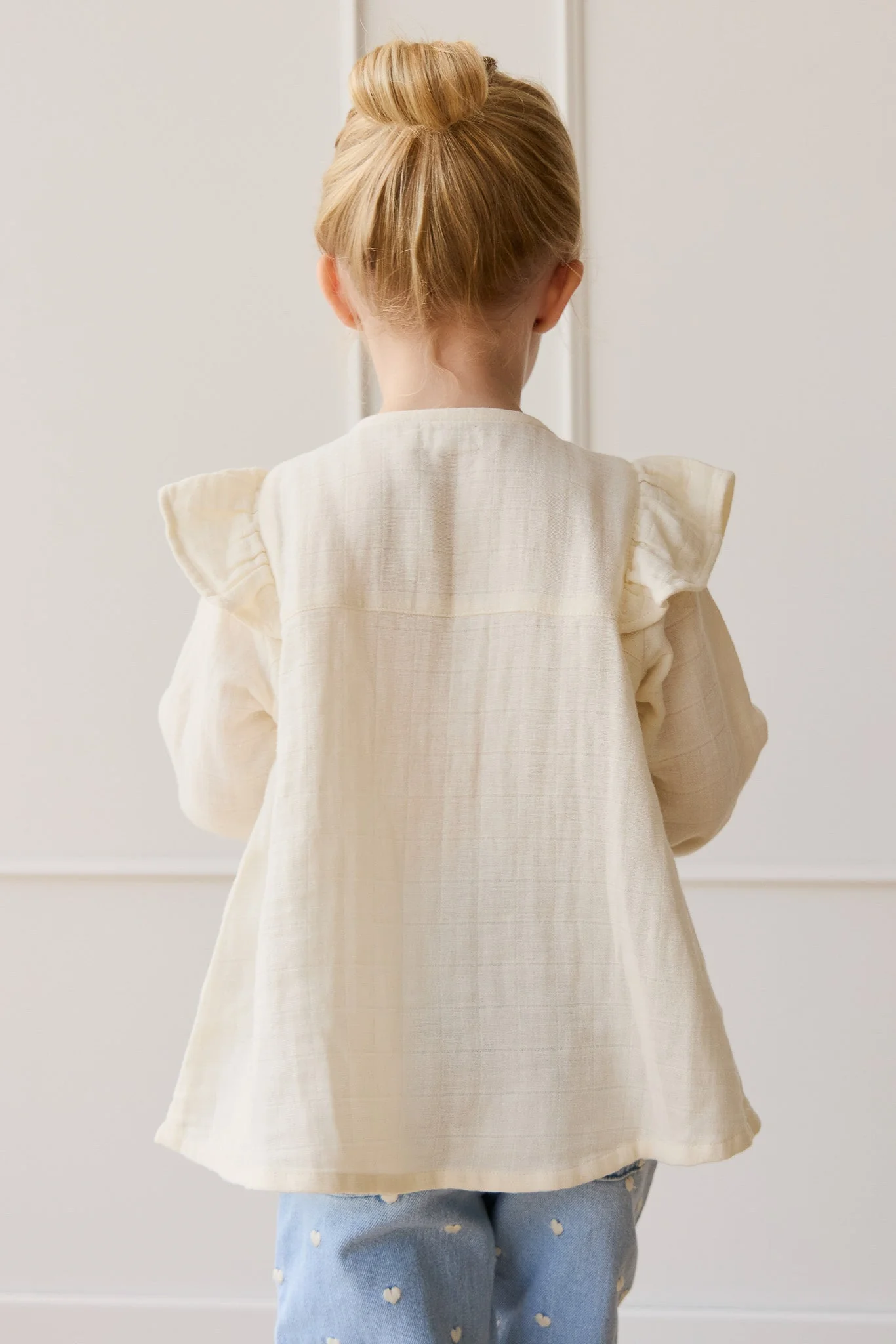Organic Cotton Muslin Ava Blouse - Parchment - Image 7