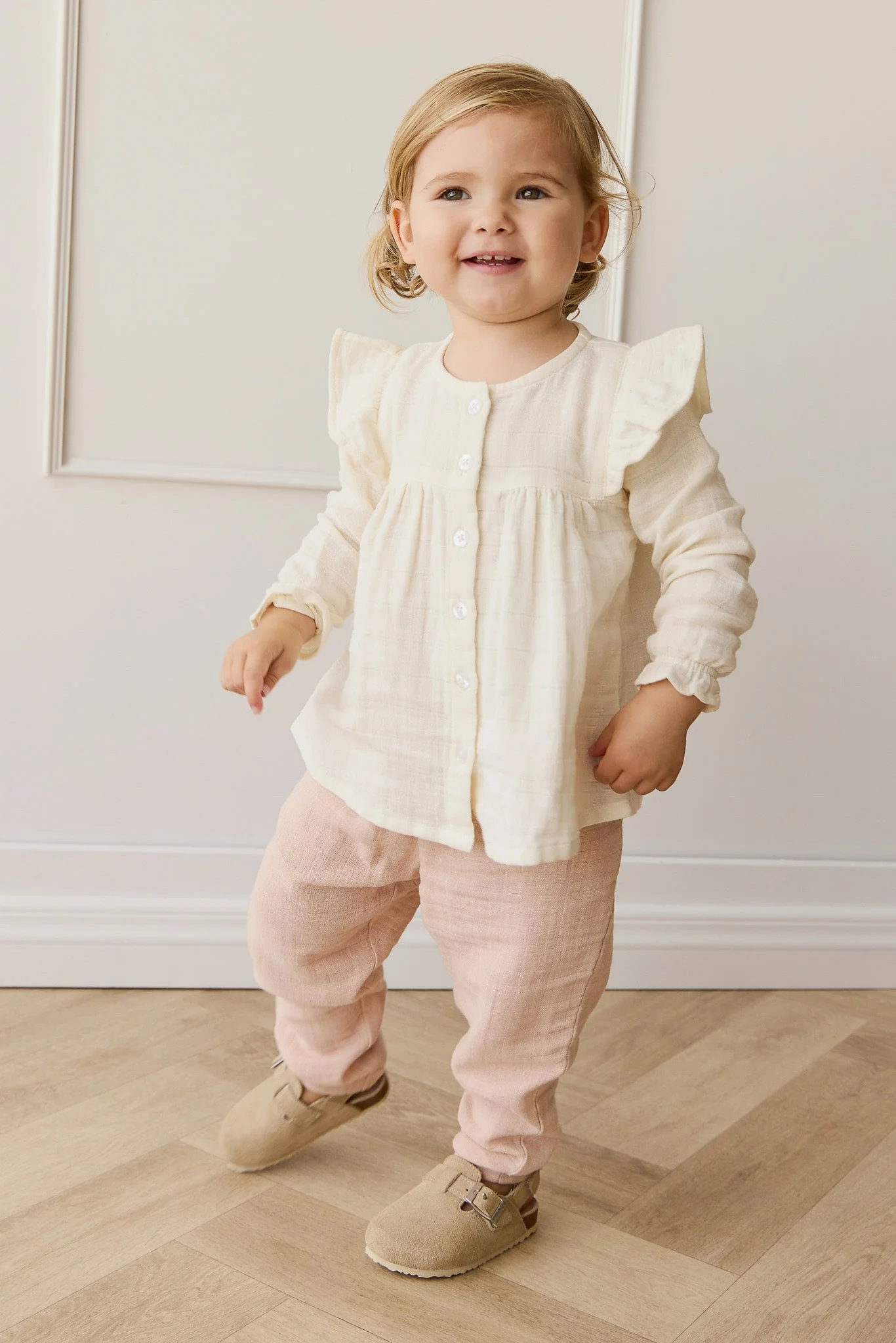 Organic Cotton Muslin Ava Blouse - Parchment - Image 9