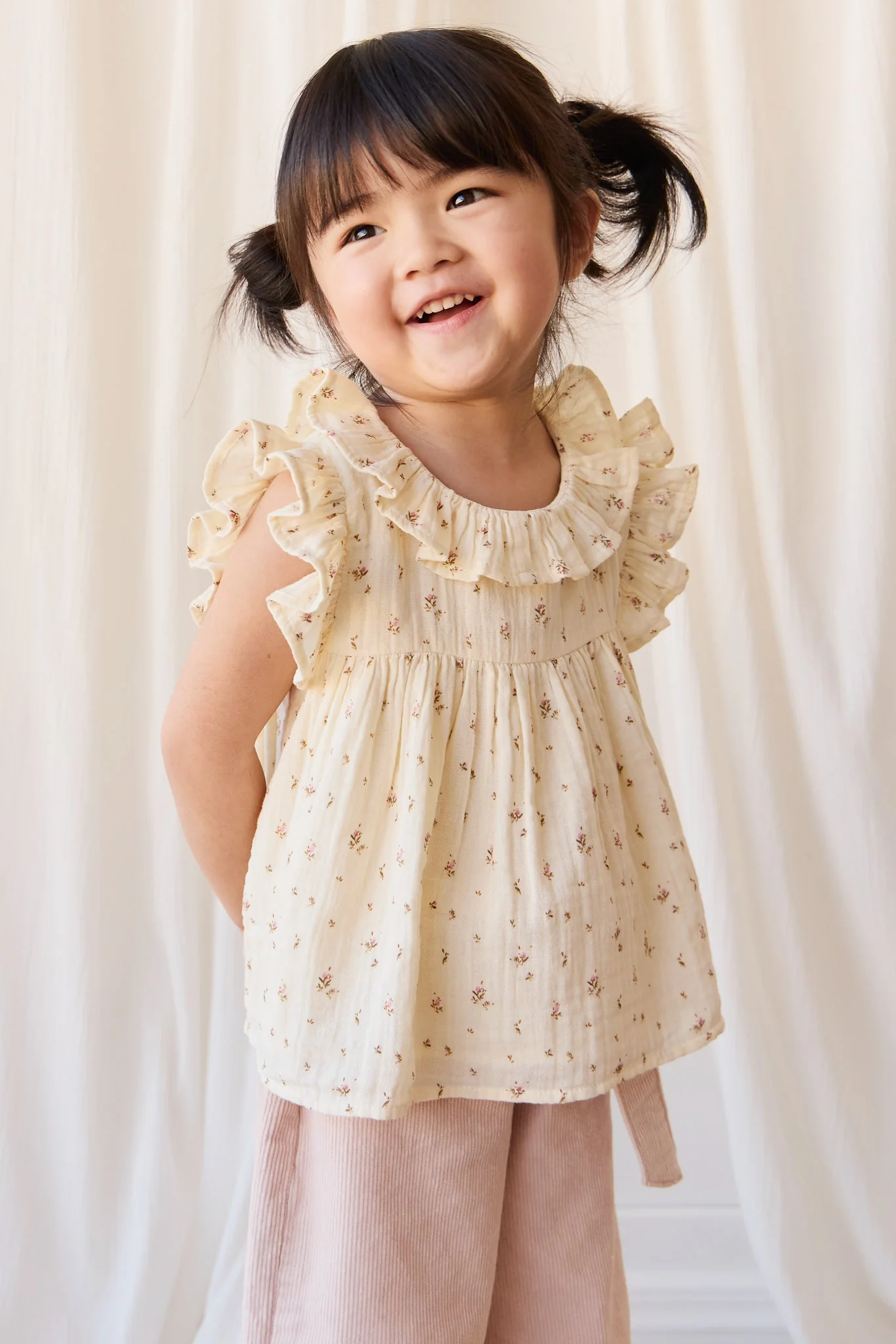 Organic Cotton Muslin Banks Blouse - Dina Antique - Image 9
