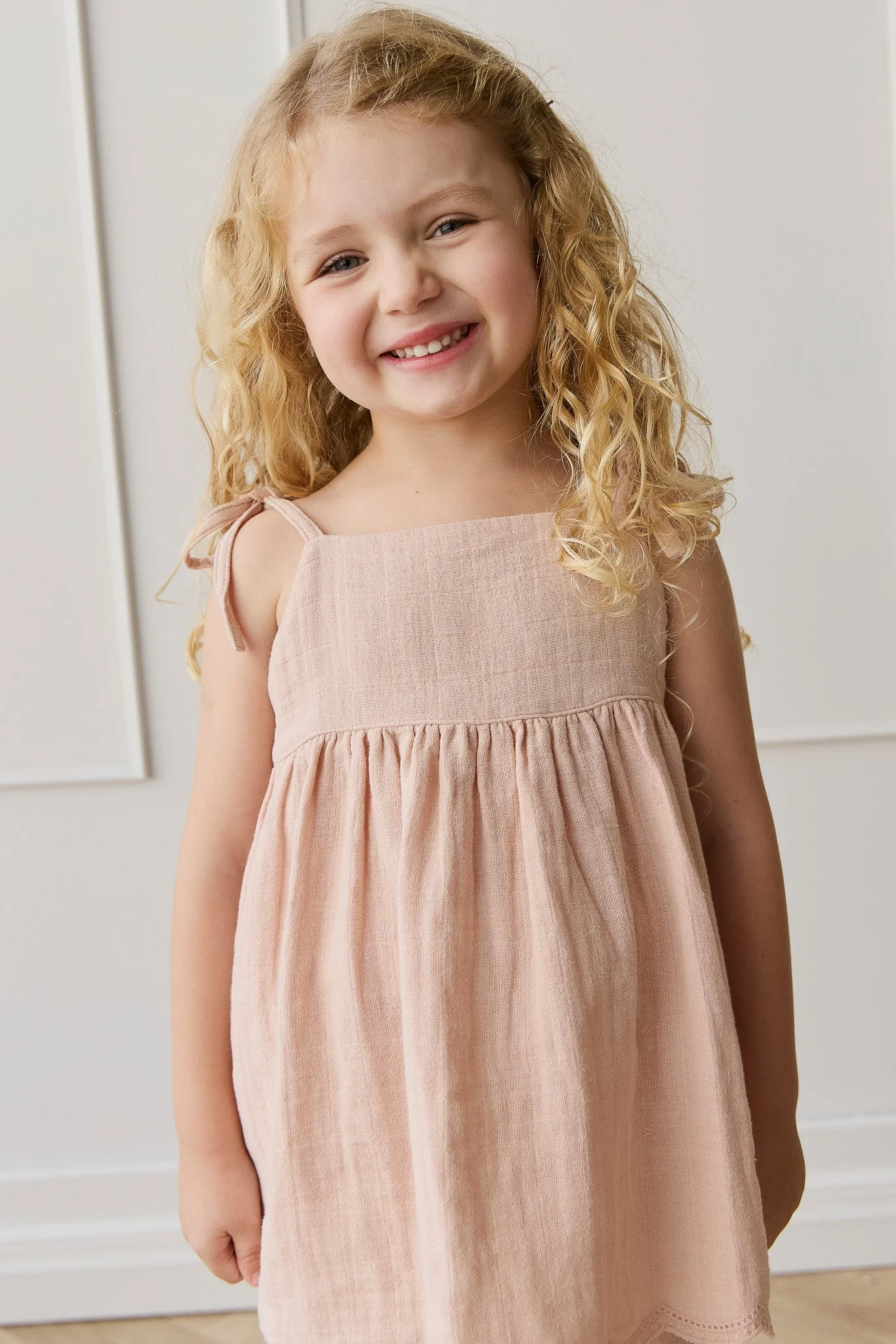 Organic Cotton Muslin Briella Top - Chalky Pink - Image 5