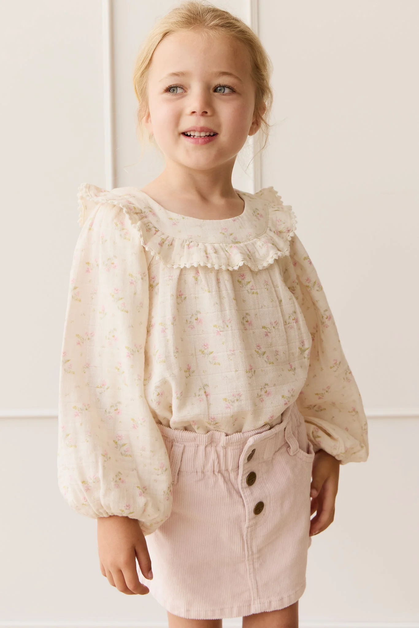 Organic Cotton Muslin Cleo Blouse - Emelia Pink - Image 3