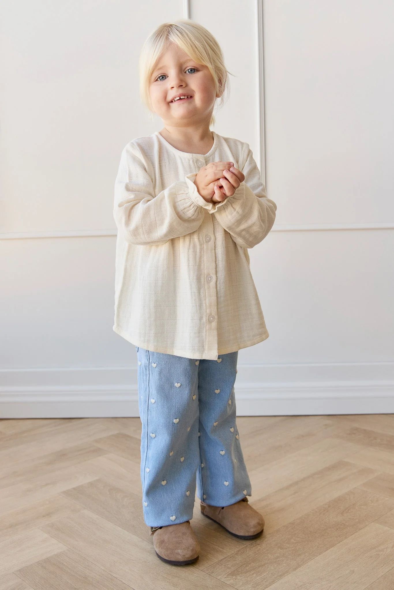Organic Cotton Muslin Eloise Top - Parchment - Image 3