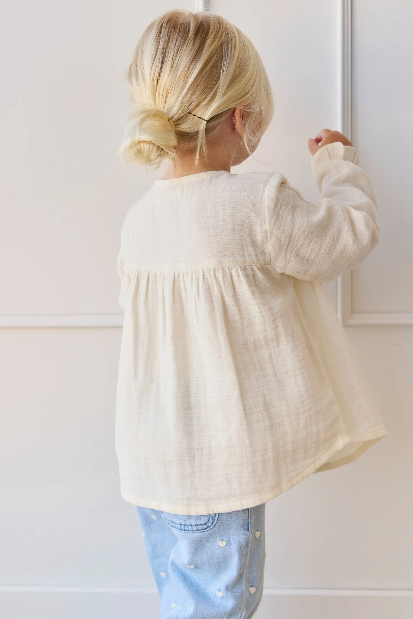 Organic Cotton Muslin Eloise Top - Parchment - Image 5