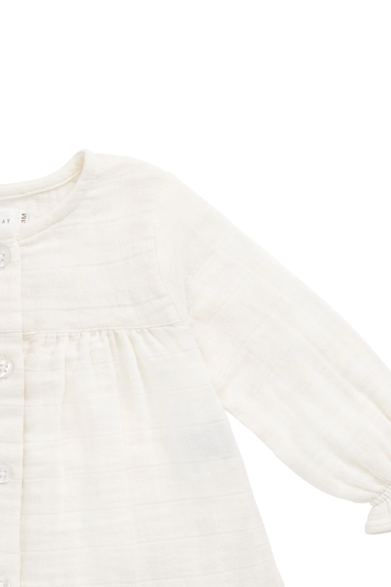 Organic Cotton Muslin Eloise Top - Parchment - Image 7