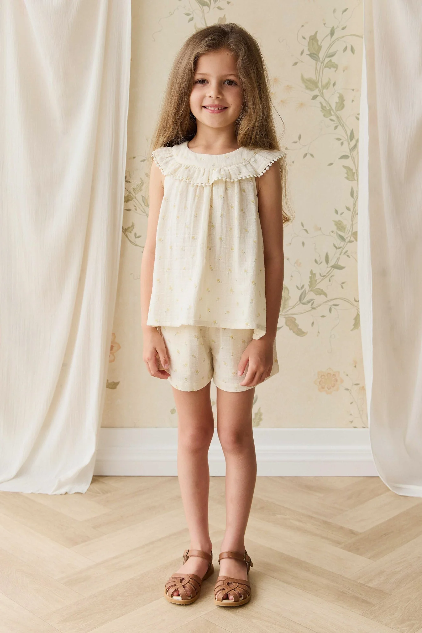 Organic Cotton Muslin Emelia Short - Vintage Ditsy - Image 3