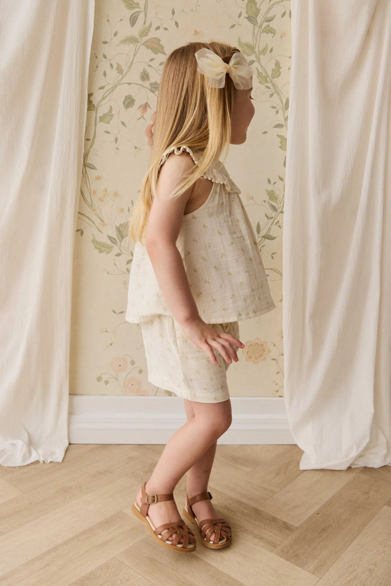 Organic Cotton Muslin Emelia Short - Vintage Ditsy - Image 5