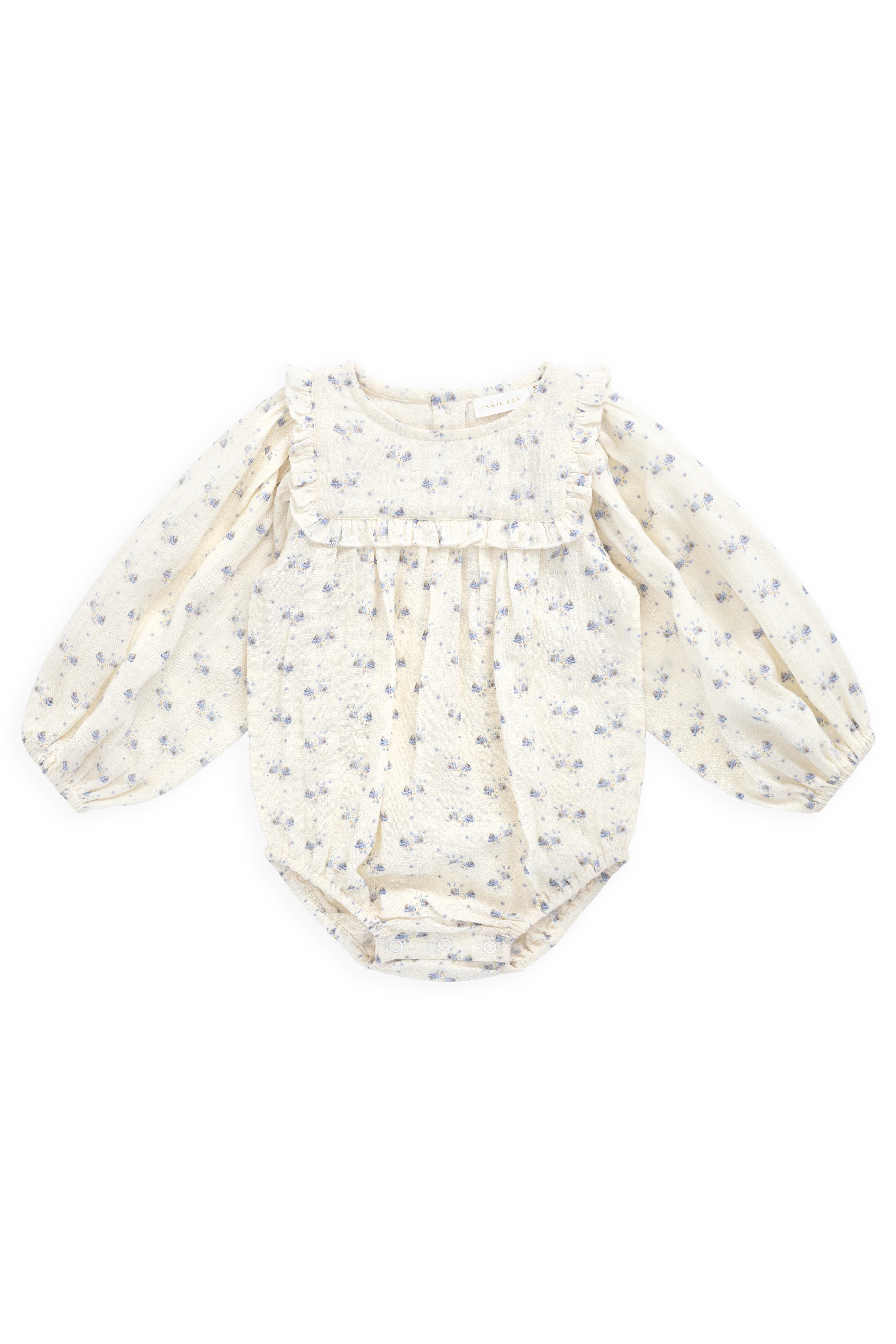 Organic Cotton Muslin Frances Playsuit-Molly Blue - Image 2