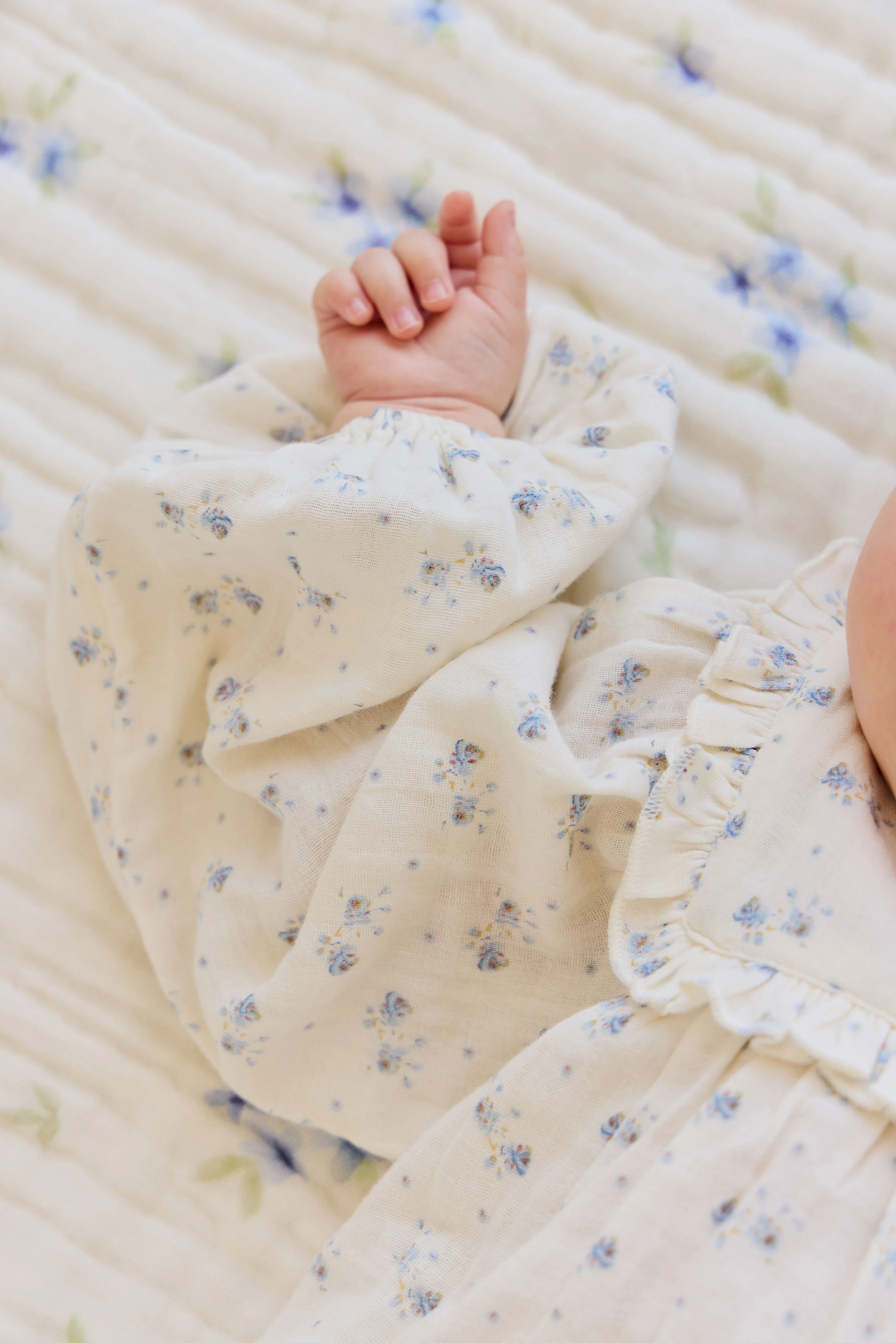 Organic Cotton Muslin Frances Playsuit-Molly Blue - Image 3