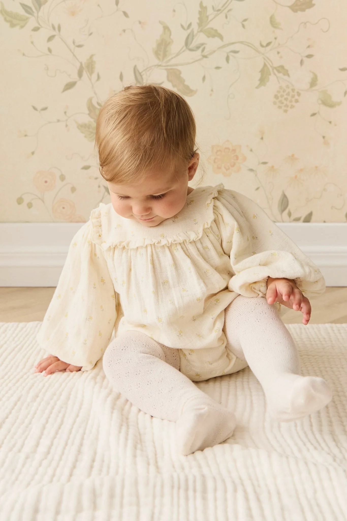 Organic Cotton Muslin Frances Playsuit - Vintage Ditsy - Image 2