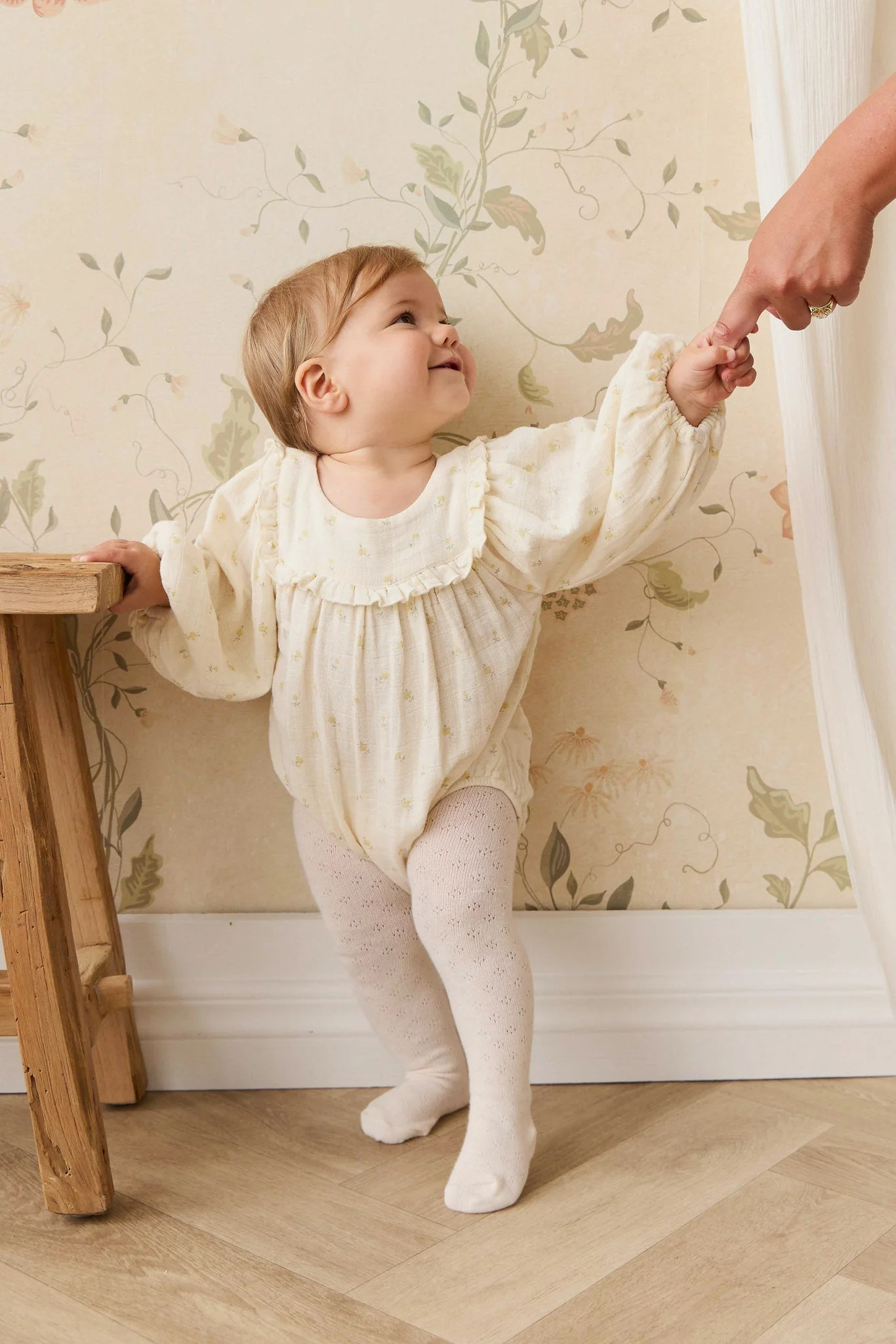 Organic Cotton Muslin Frances Playsuit - Vintage Ditsy - Image 4