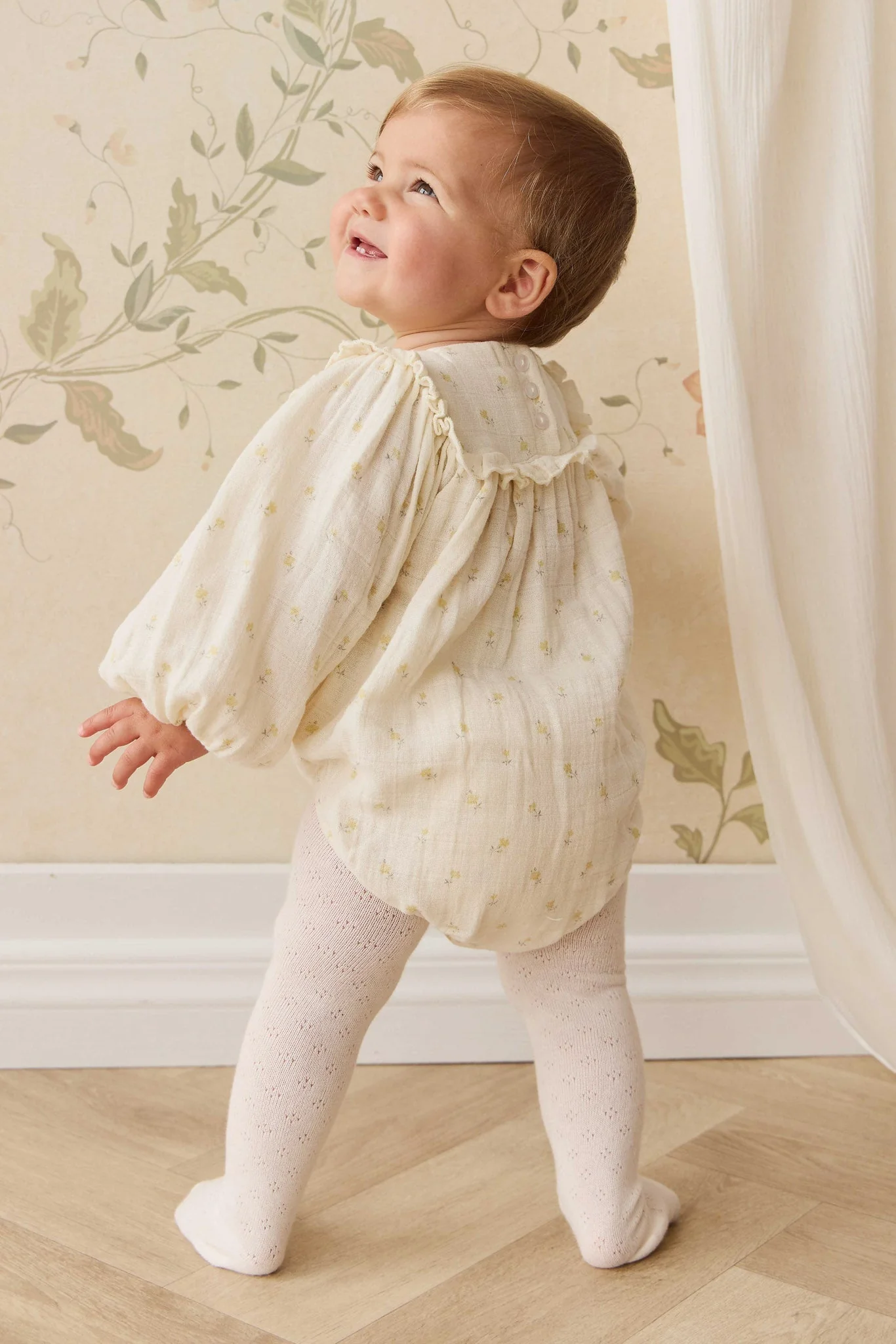 Organic Cotton Muslin Frances Playsuit - Vintage Ditsy - Image 5