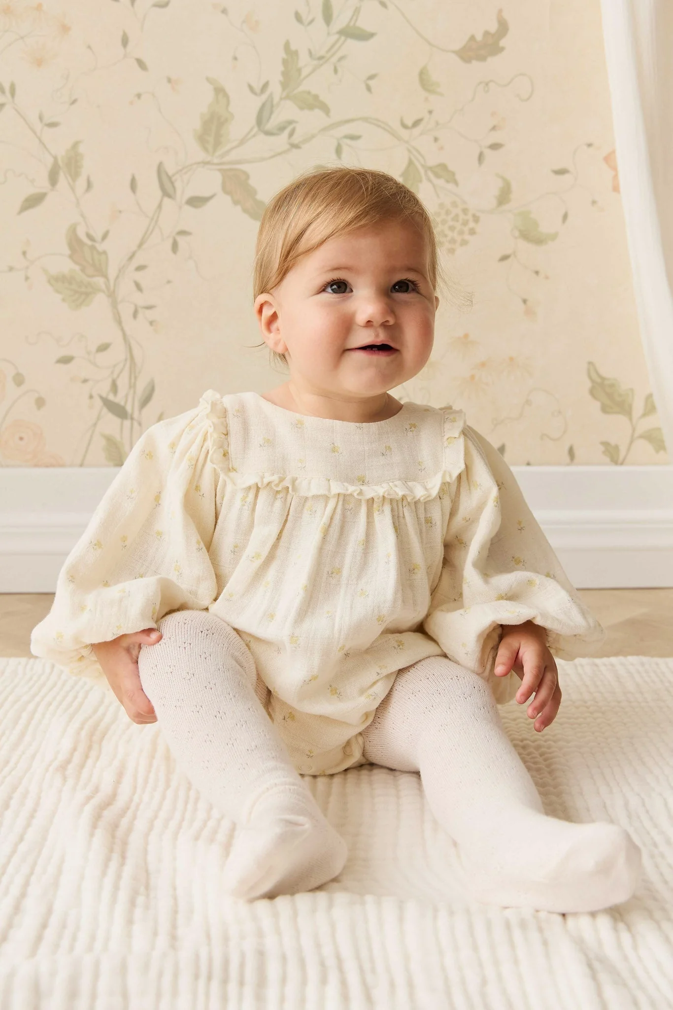 Organic Cotton Muslin Frances Playsuit - Vintage Ditsy - Image 6