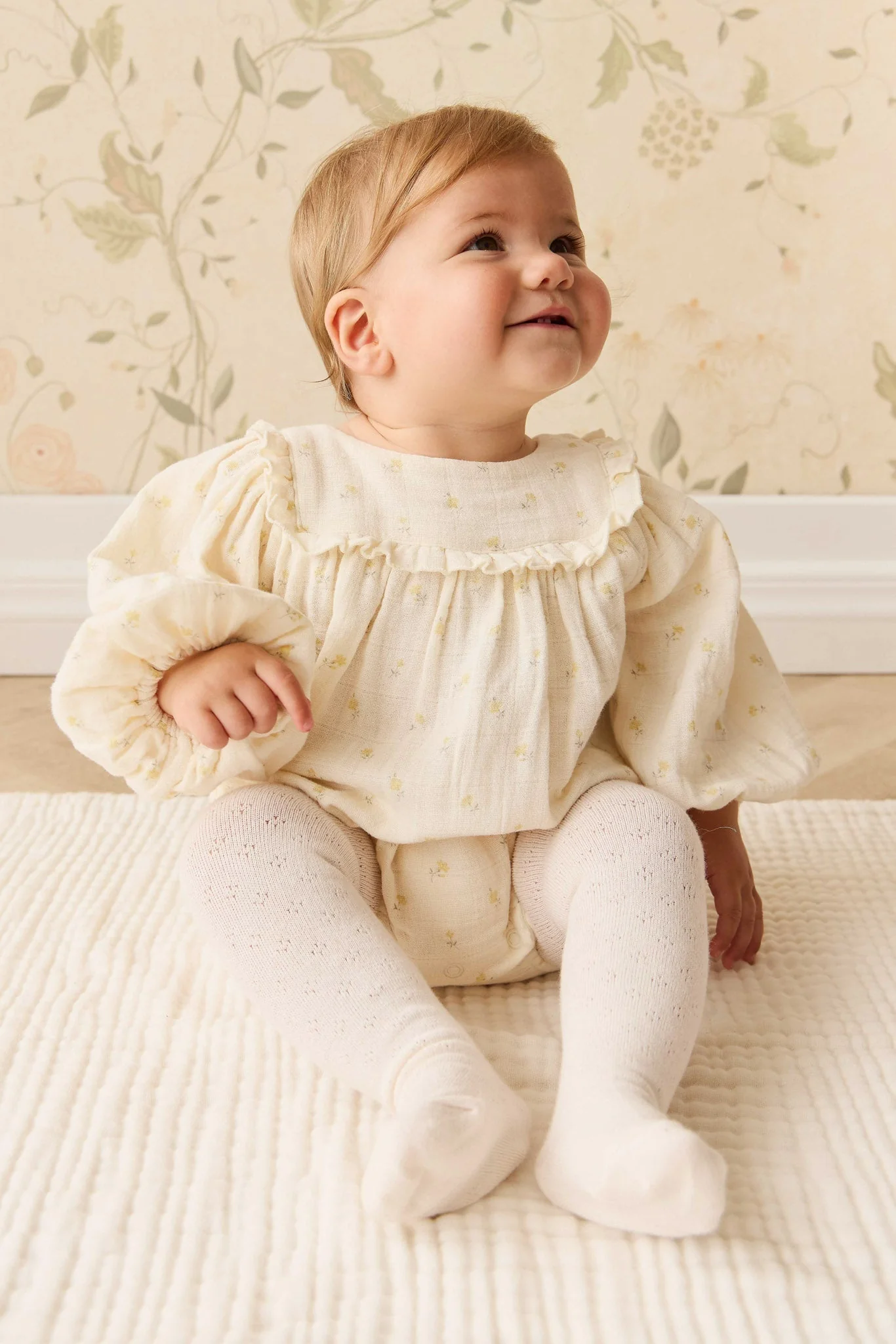 Organic Cotton Muslin Frances Playsuit - Vintage Ditsy - Image 8