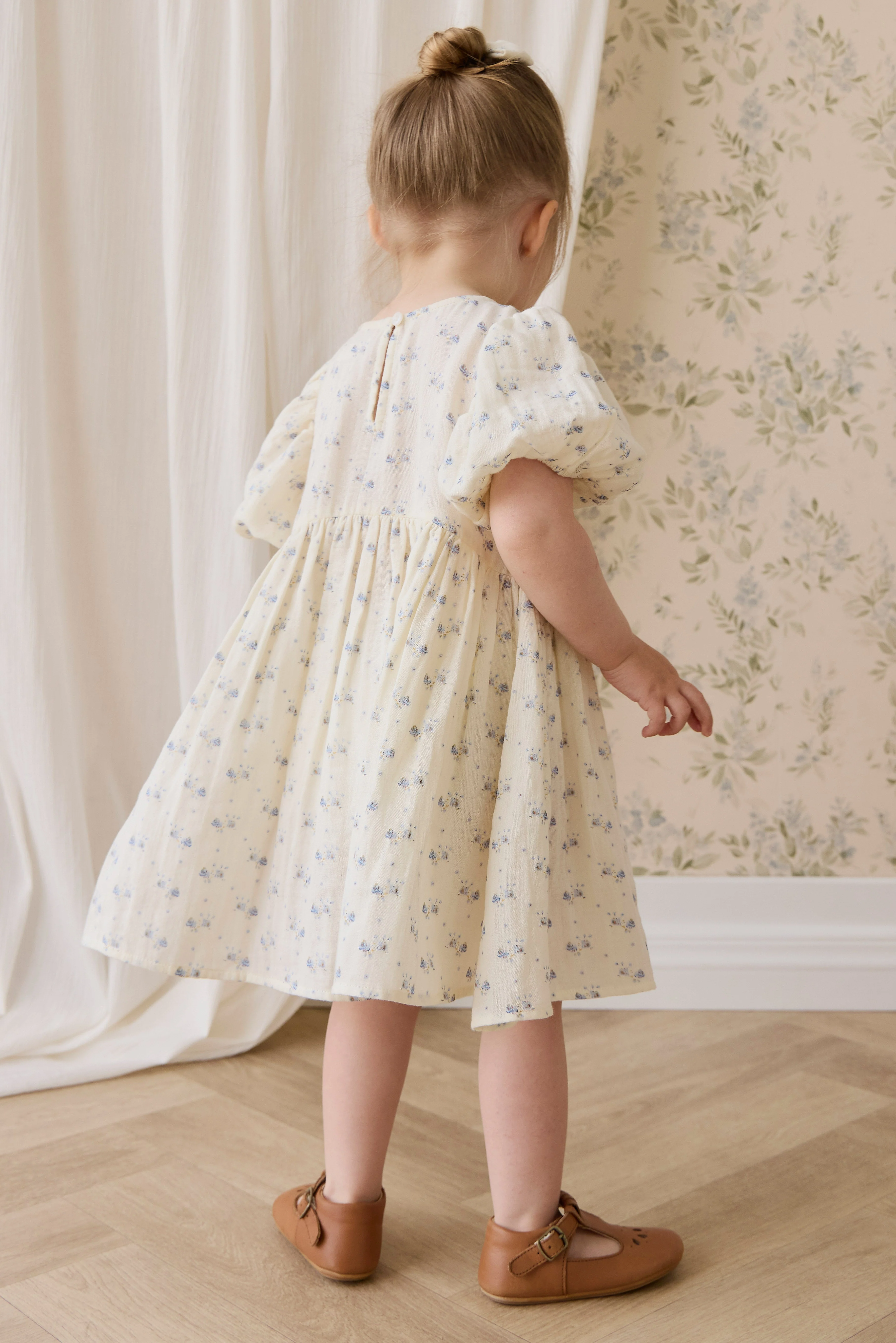 Organic Cotton Muslin Frannie Dress-Molly Blue - Image 10