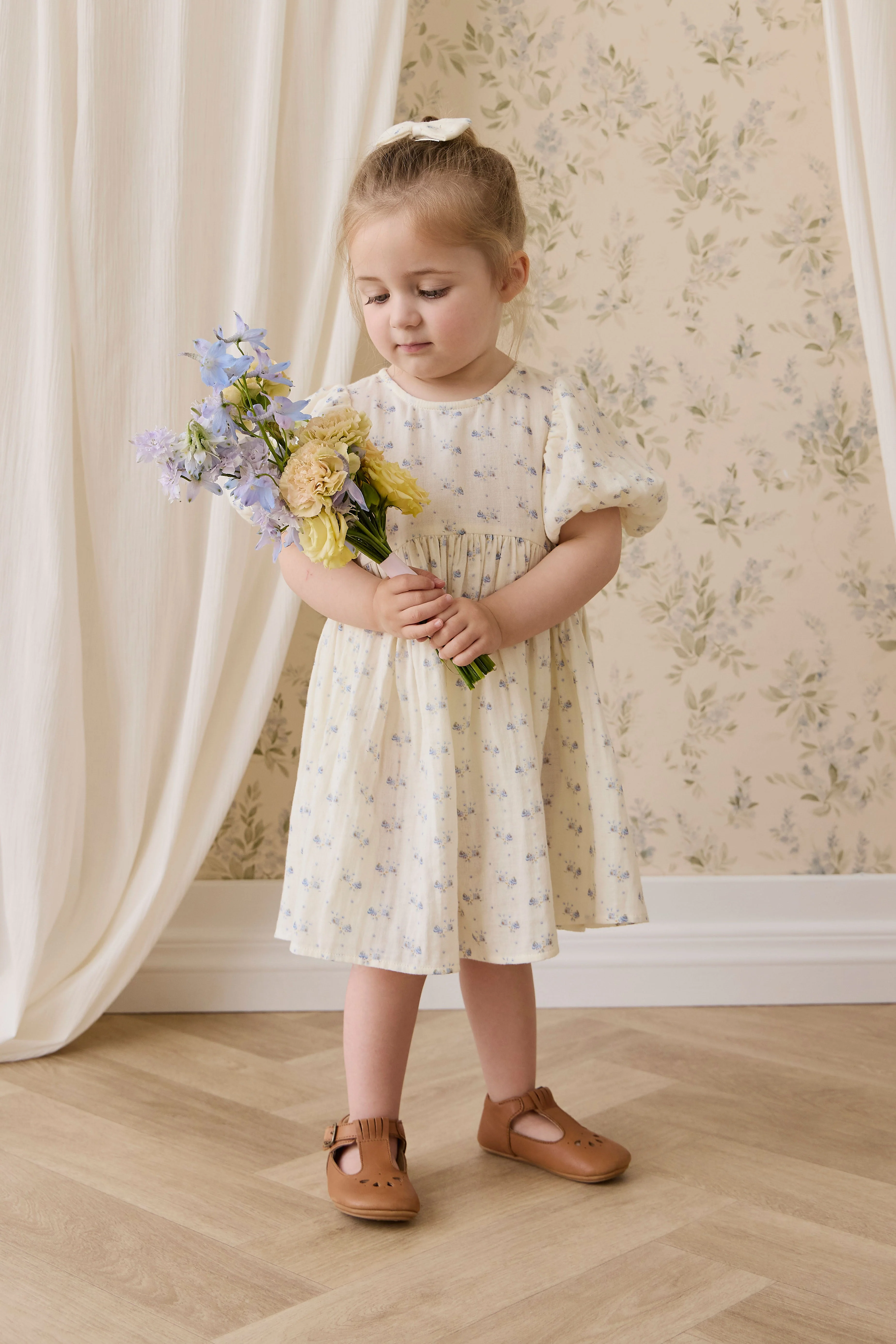 Organic Cotton Muslin Frannie Dress-Molly Blue - Image 12