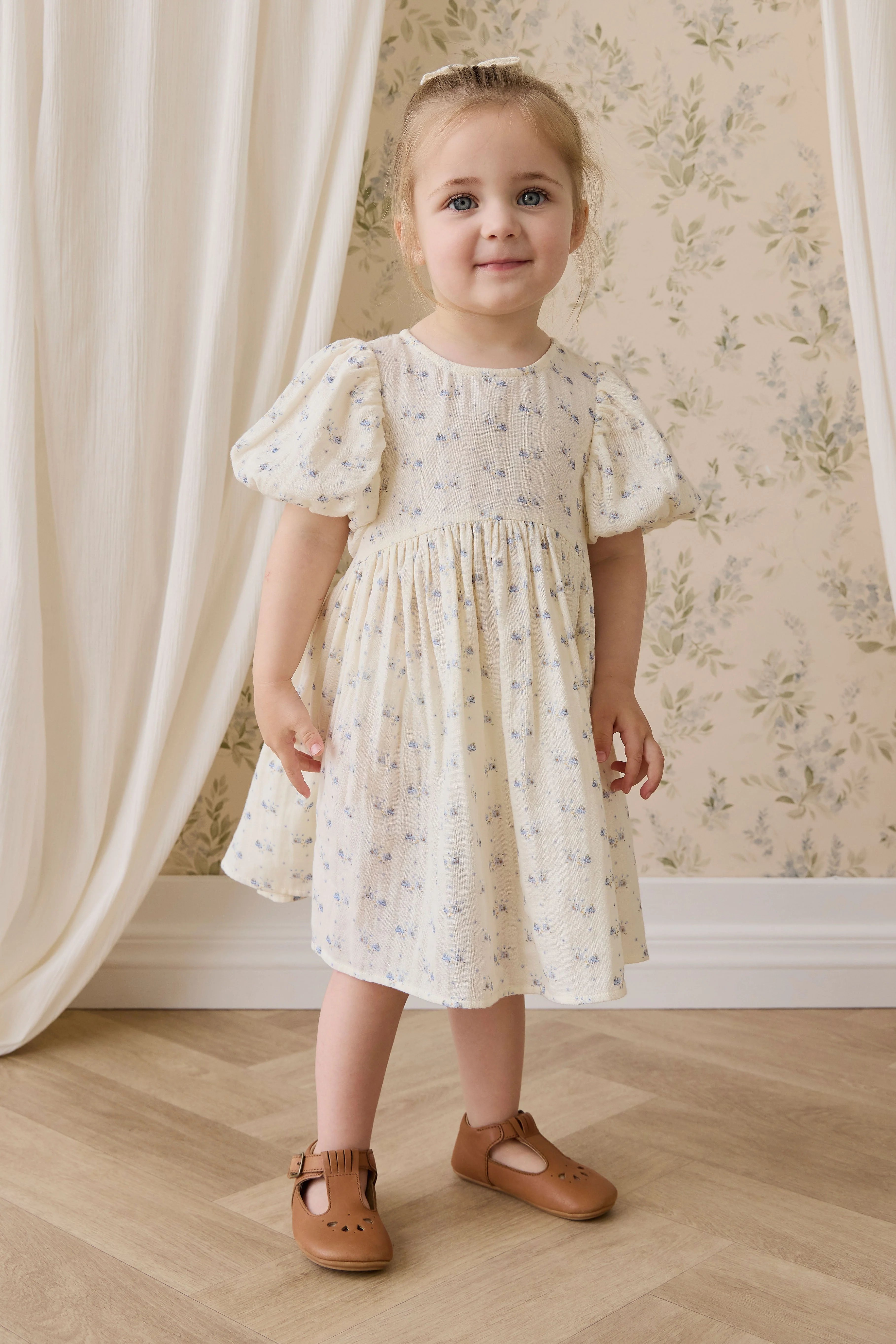 Organic Cotton Muslin Frannie Dress-Molly Blue - Image 7