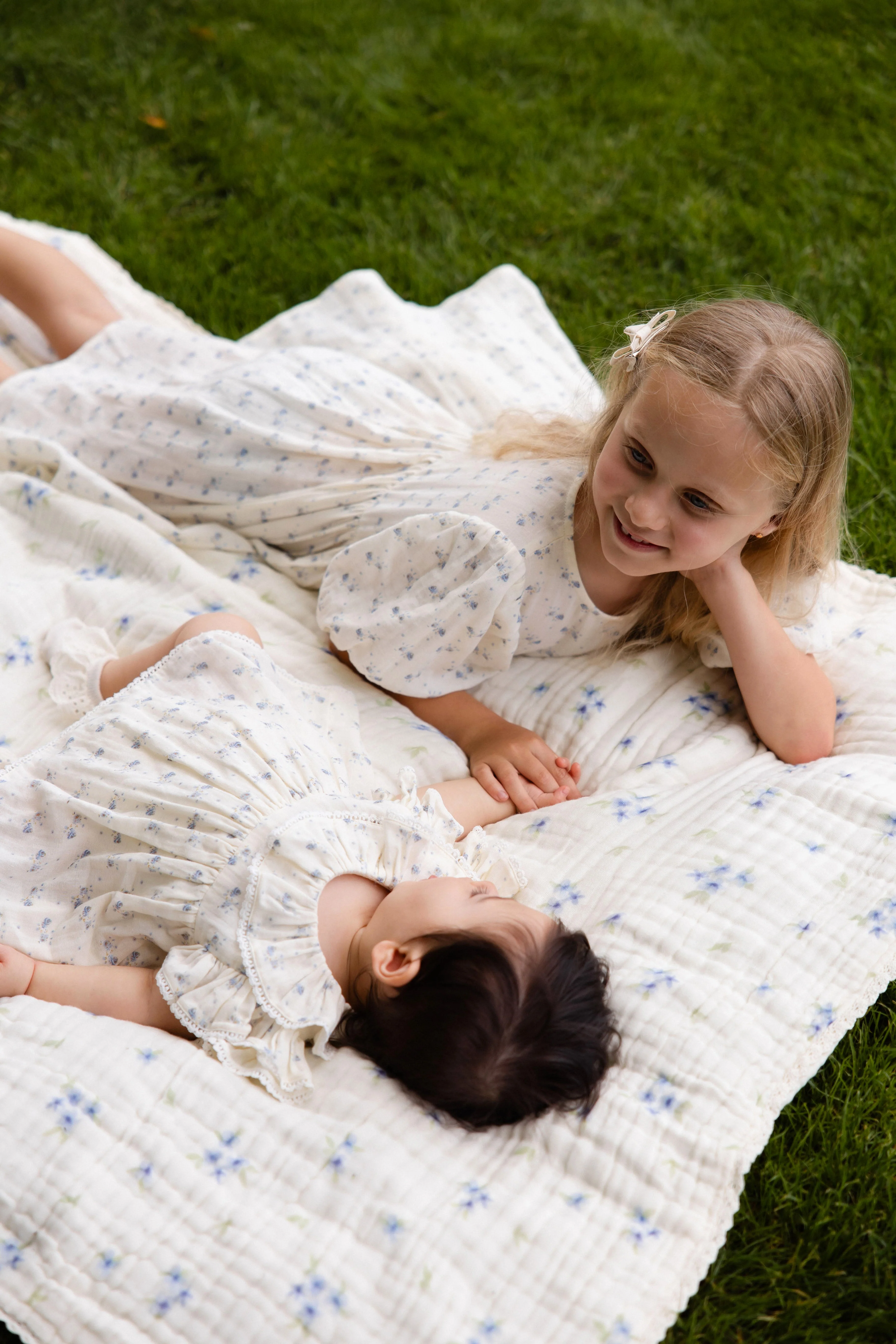 Organic Cotton Muslin Frannie Playsuit-Molly Blue - Image 4