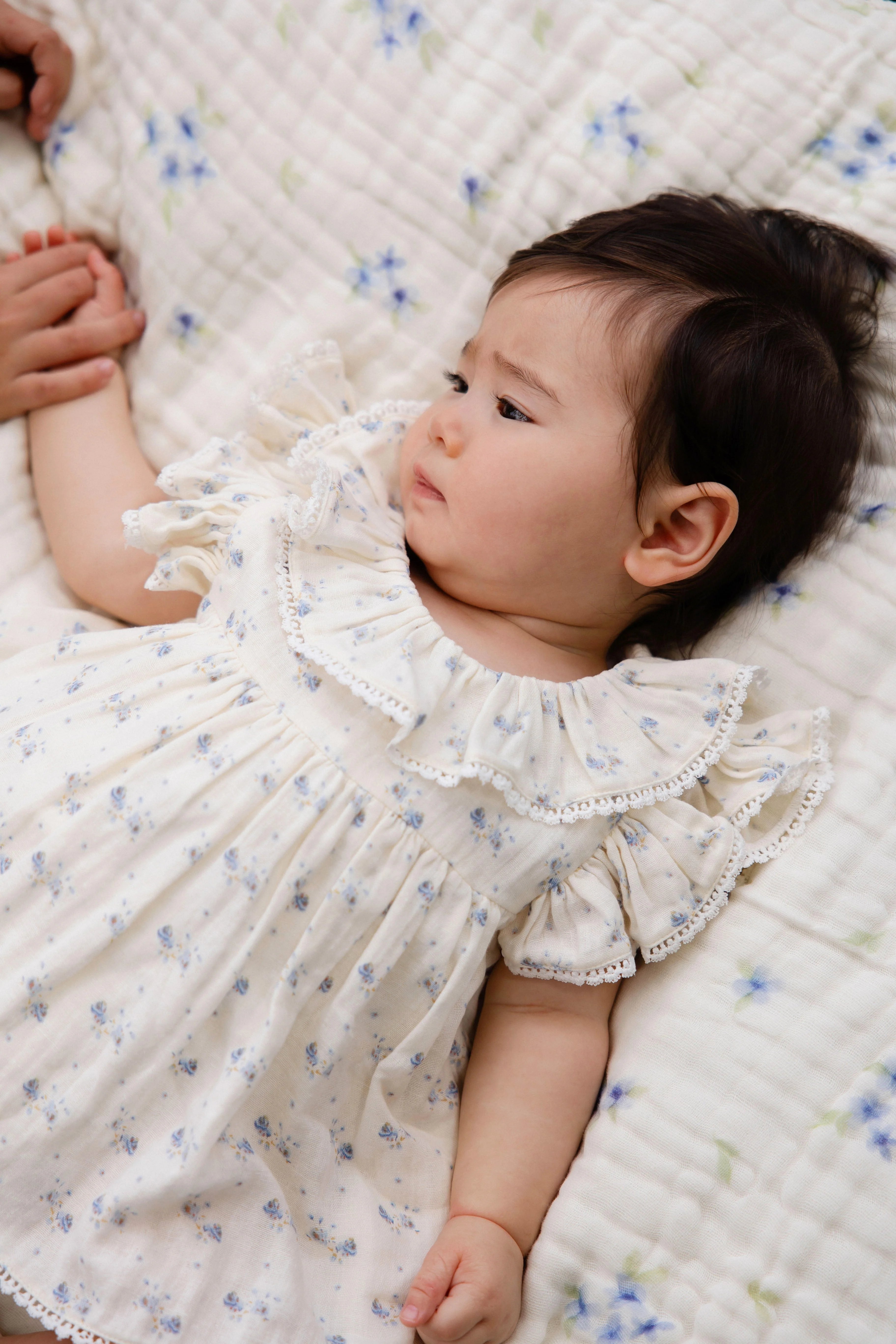 Organic Cotton Muslin Frannie Playsuit-Molly Blue - Image 5