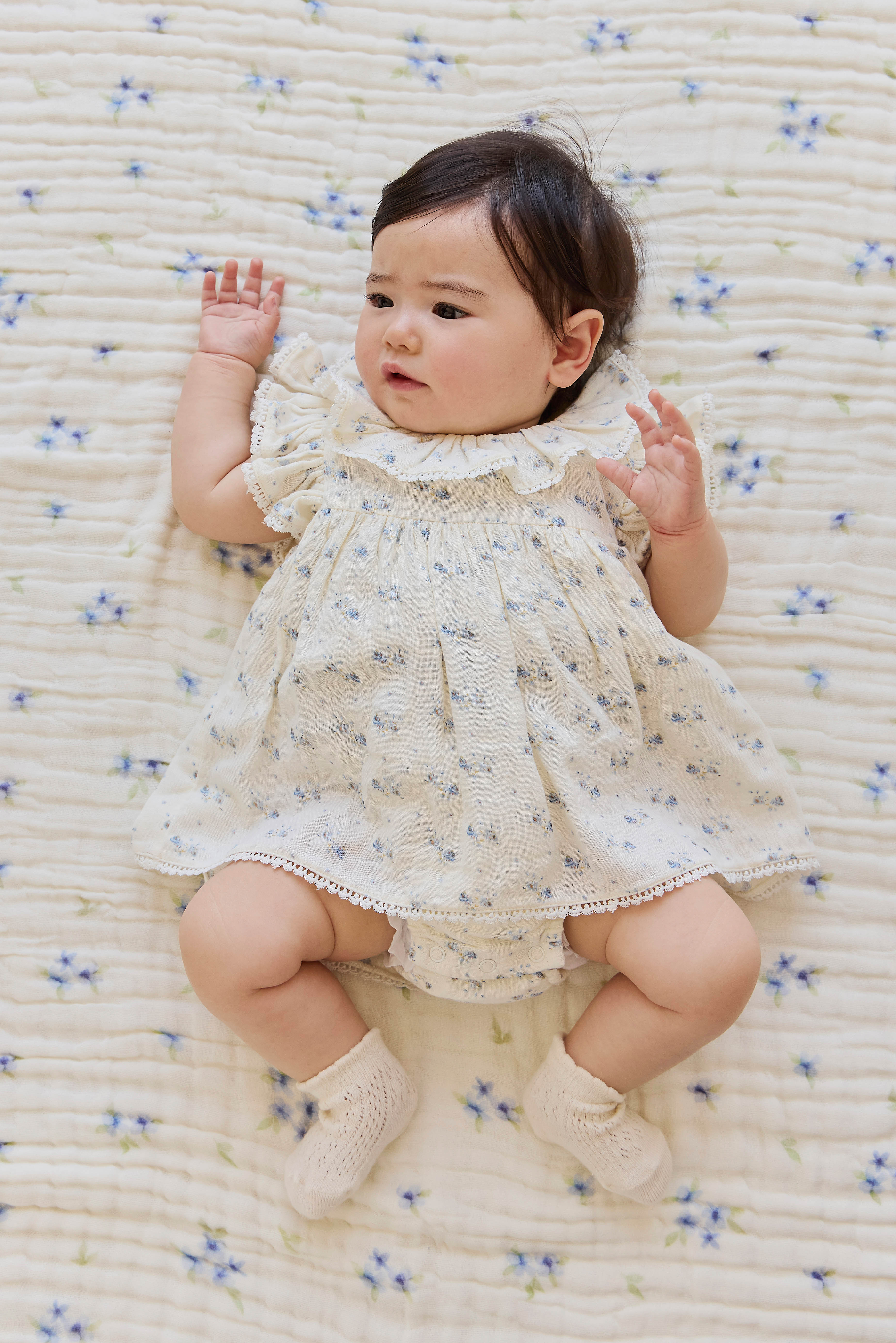 Organic Cotton Muslin Frannie Playsuit-Molly Blue - Image 6