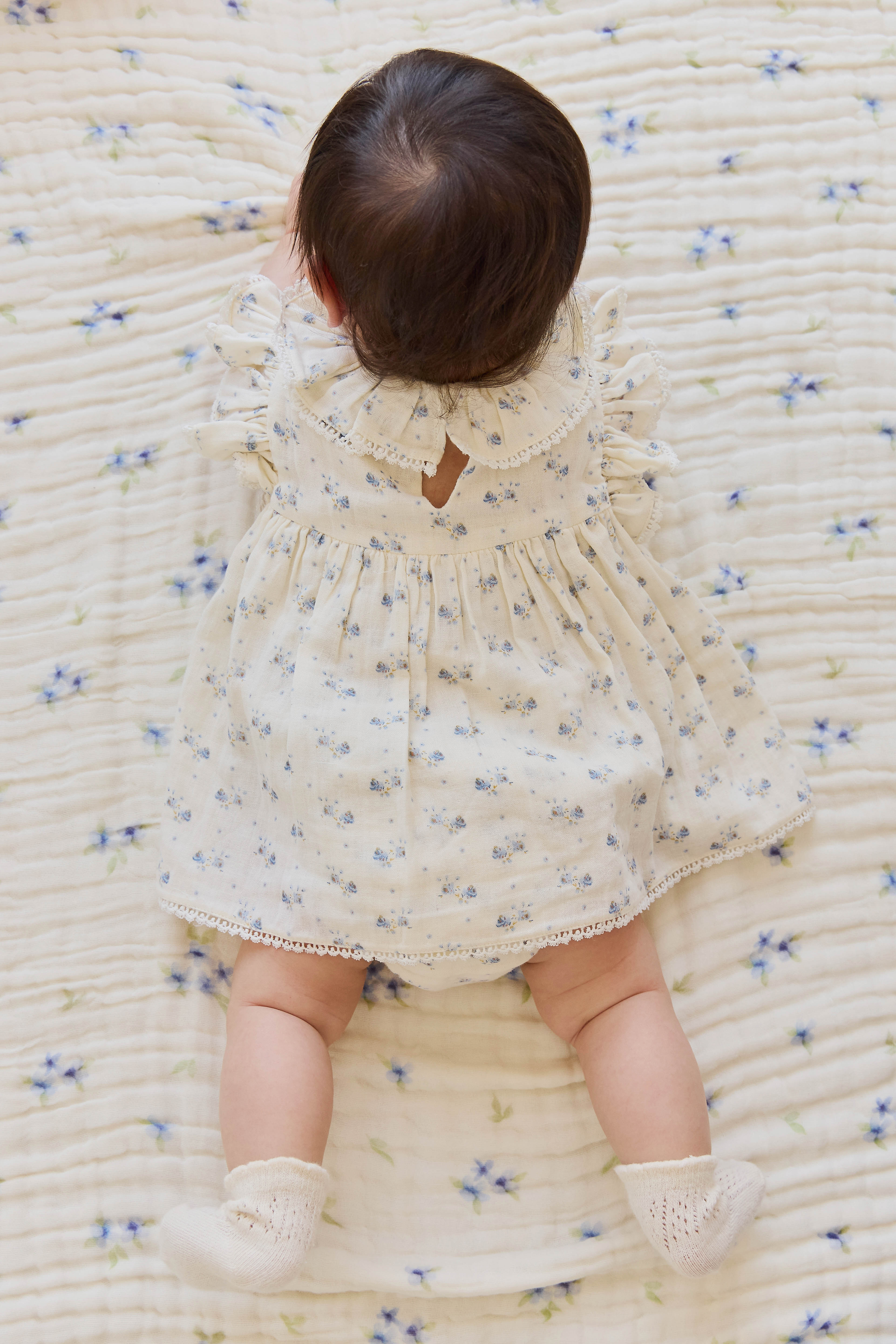 Organic Cotton Muslin Frannie Playsuit-Molly Blue - Image 7