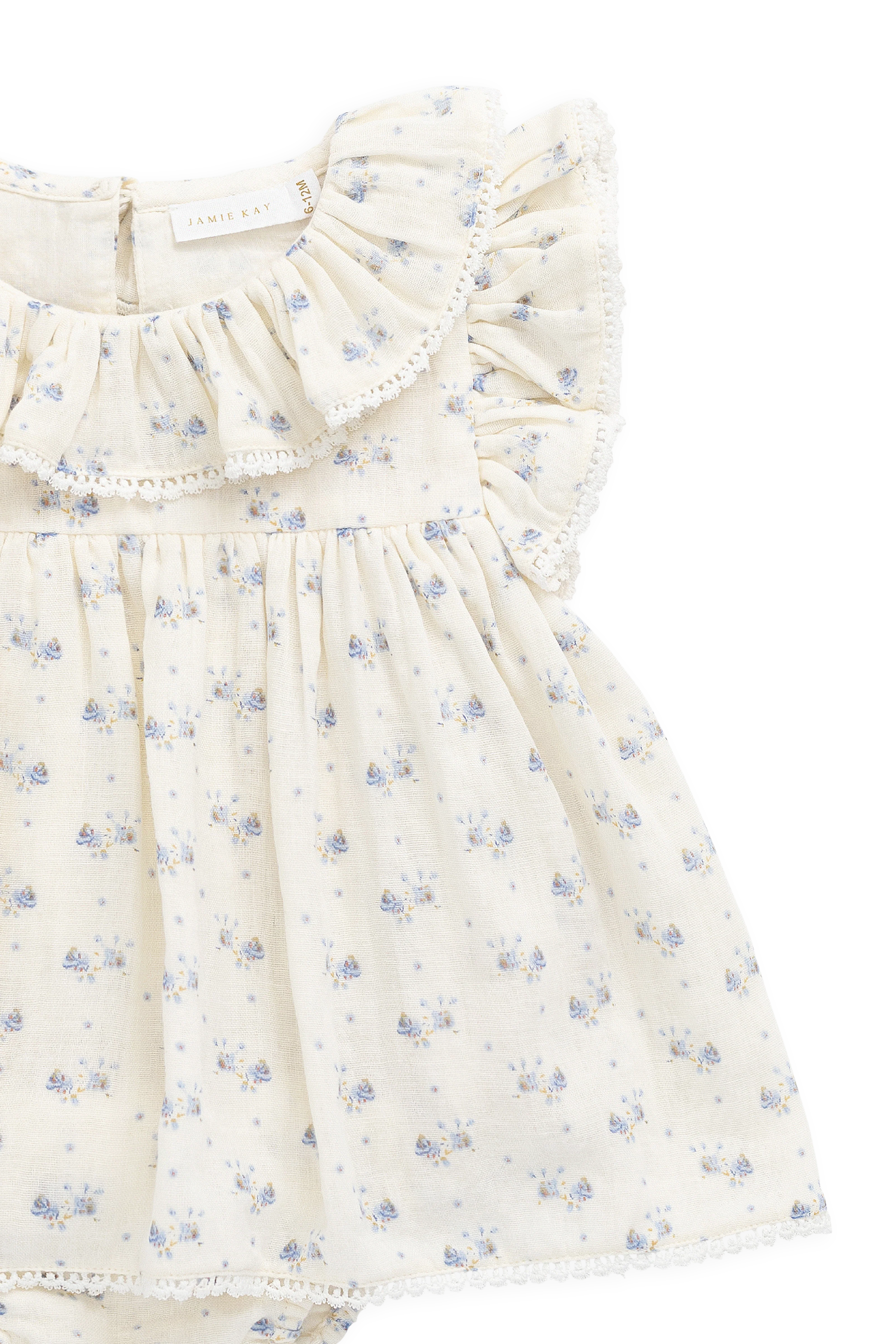 Organic Cotton Muslin Frannie Playsuit-Molly Blue - Image 8