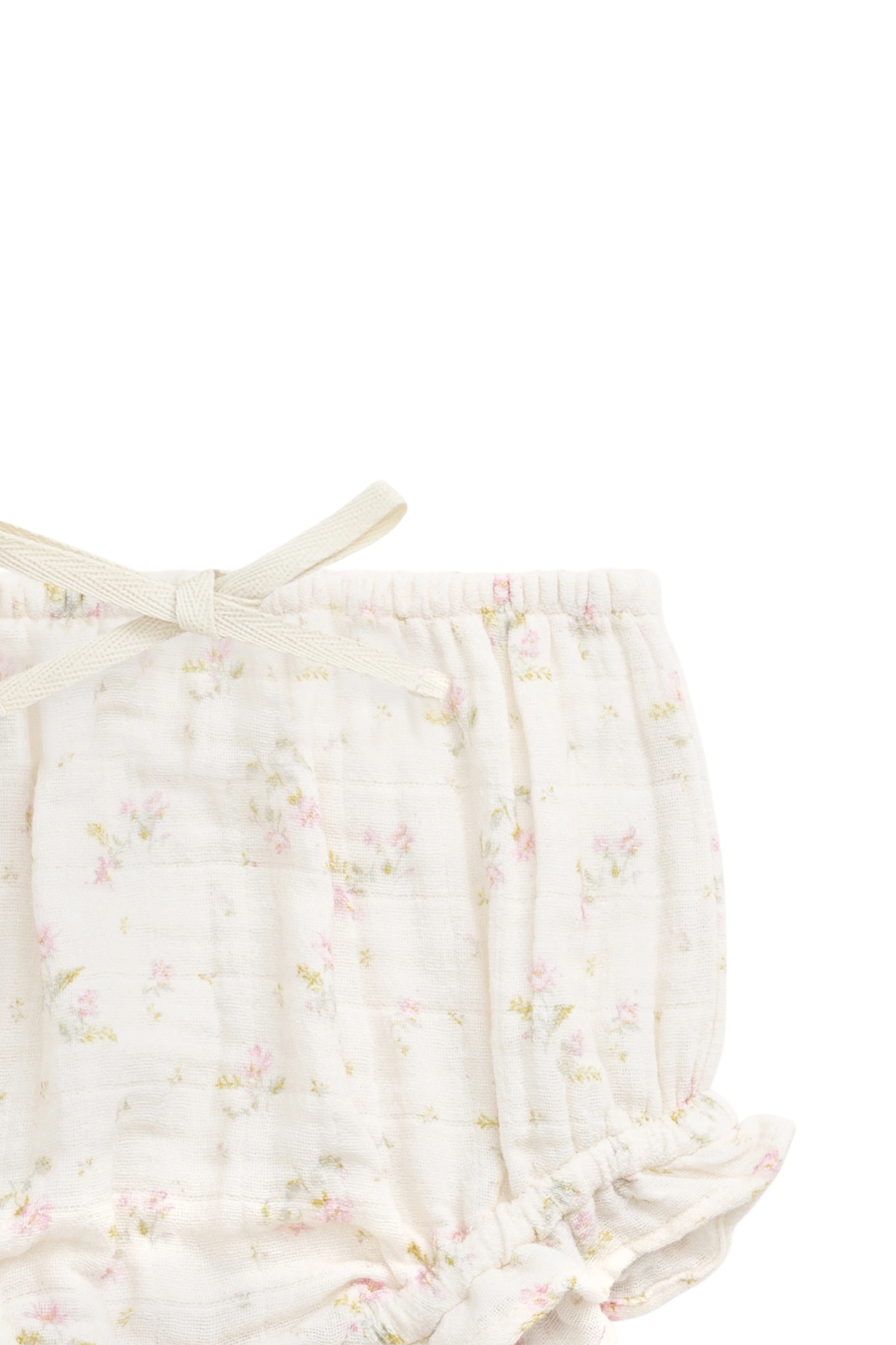 Organic Cotton Muslin Frill Bloomer - Emelia Pink - Image 3
