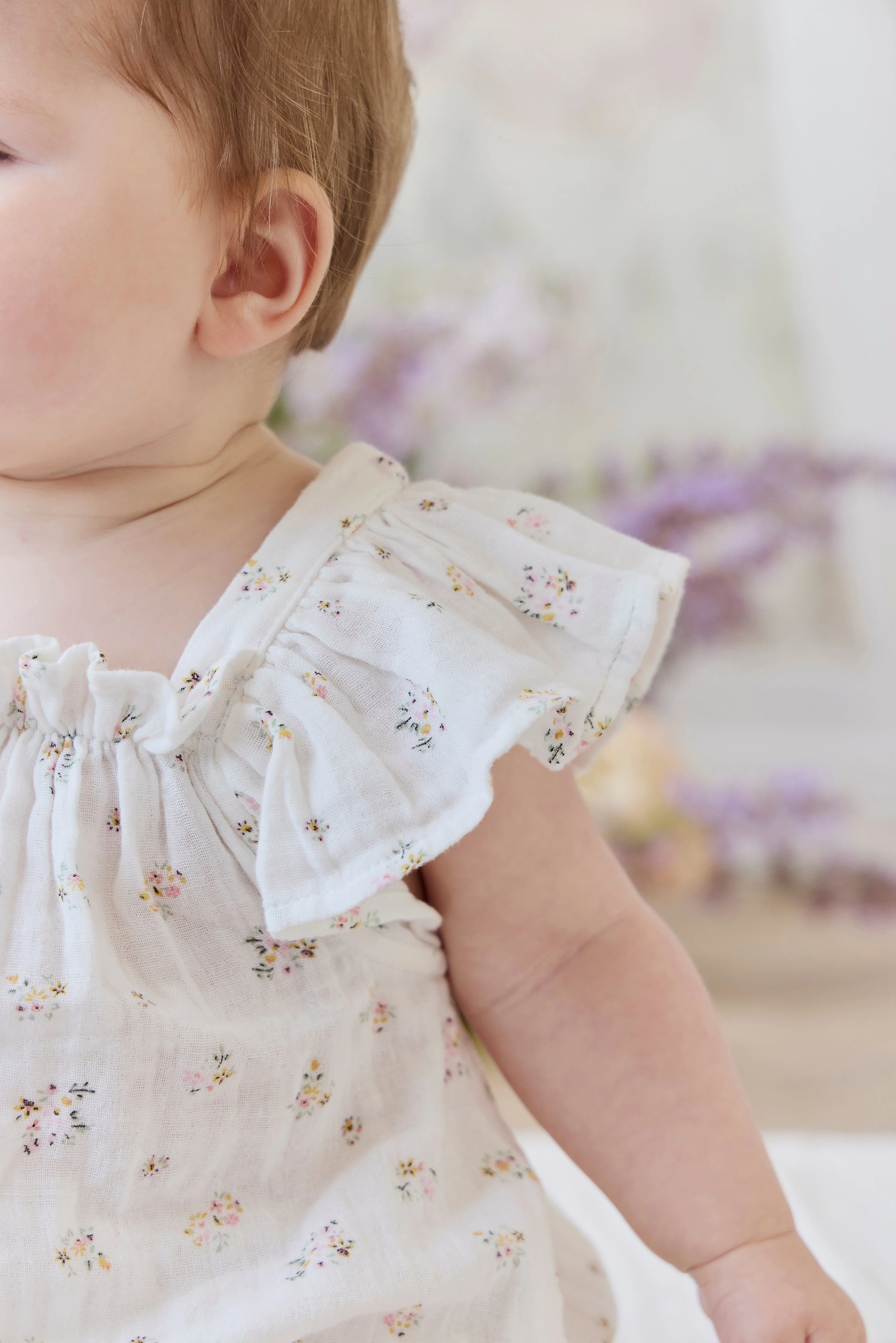 Organic Cotton Muslin Harriet Playsuit - Ayla Whisper - Image 3