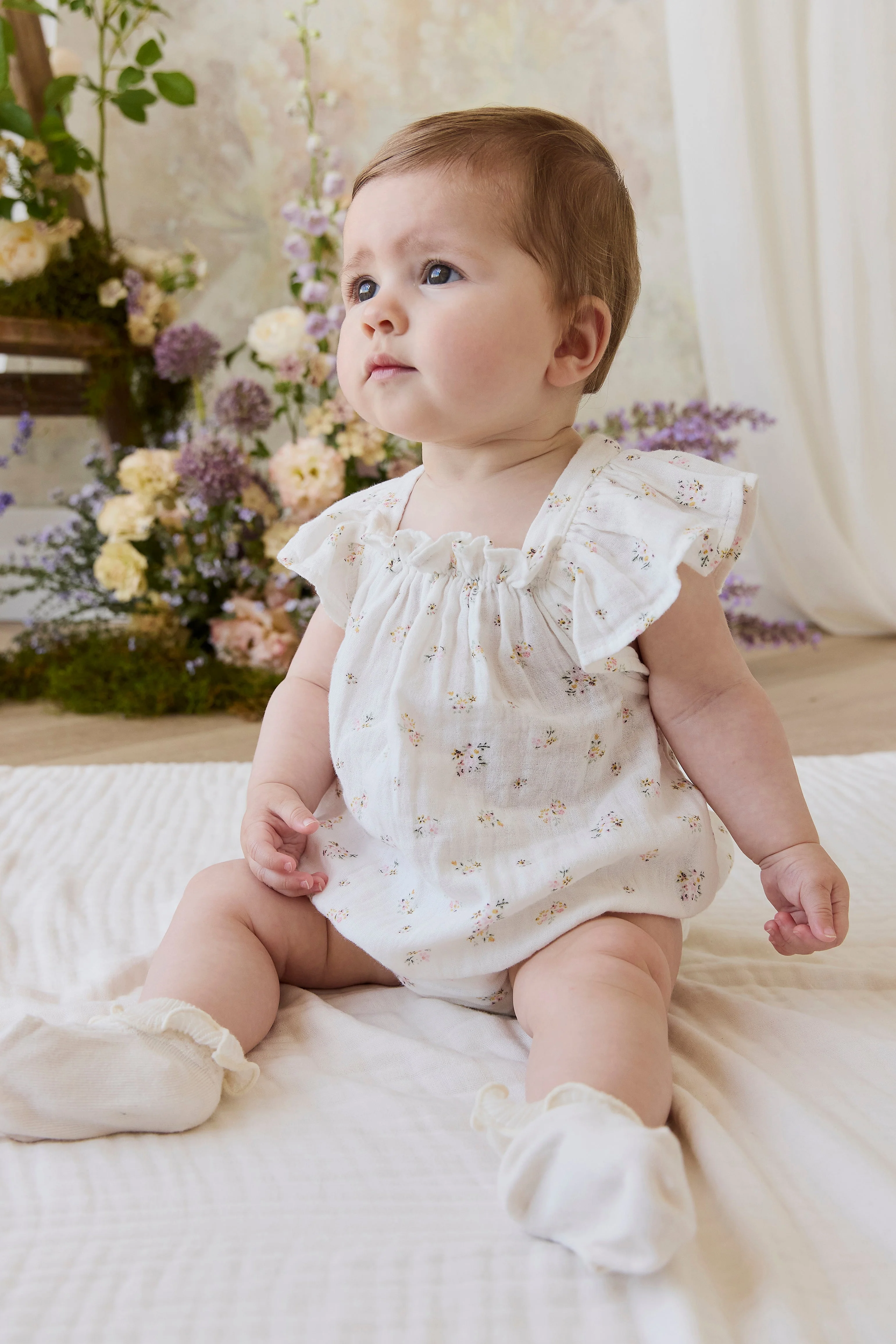 Organic Cotton Muslin Harriet Playsuit - Ayla Whisper - Image 5