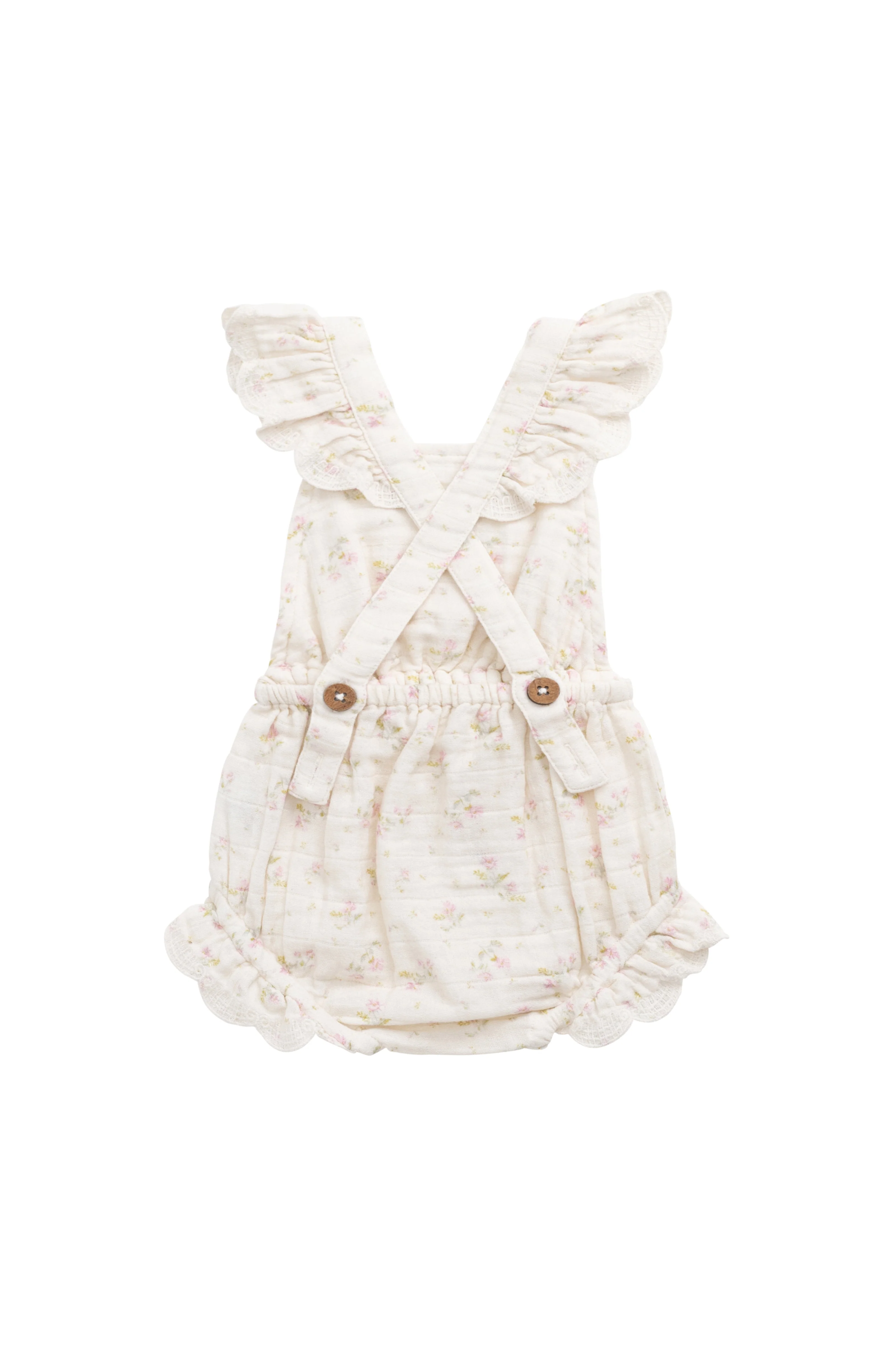 Organic Cotton Muslin Luciana Playsuit - Emelia Pink - Image 3