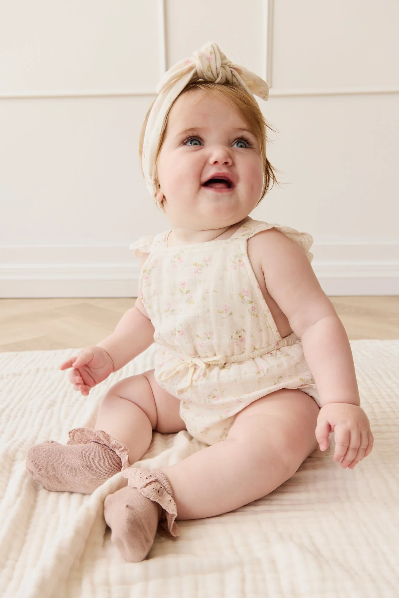 Organic Cotton Muslin Luciana Playsuit - Emelia Pink - Image 4