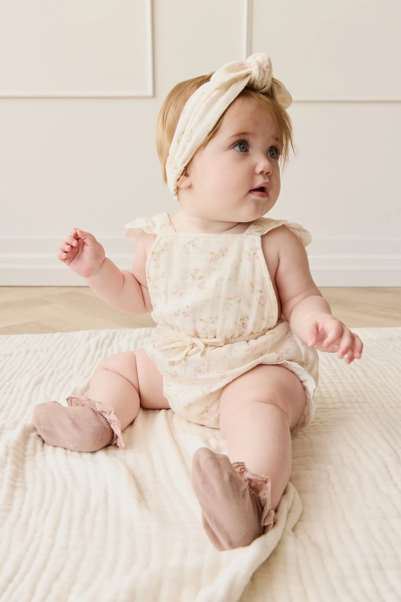 Organic Cotton Muslin Luciana Playsuit - Emelia Pink - Image 5
