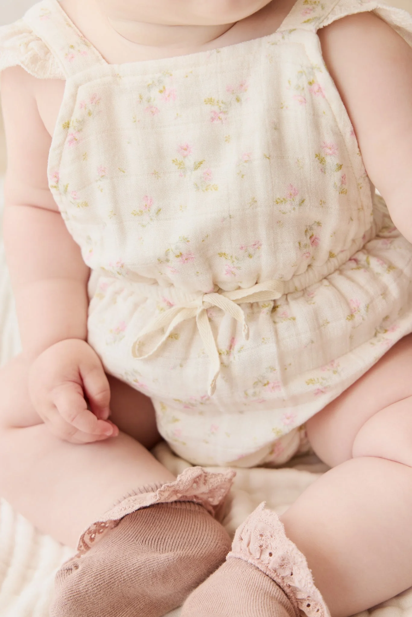 Organic Cotton Muslin Luciana Playsuit - Emelia Pink - Image 6