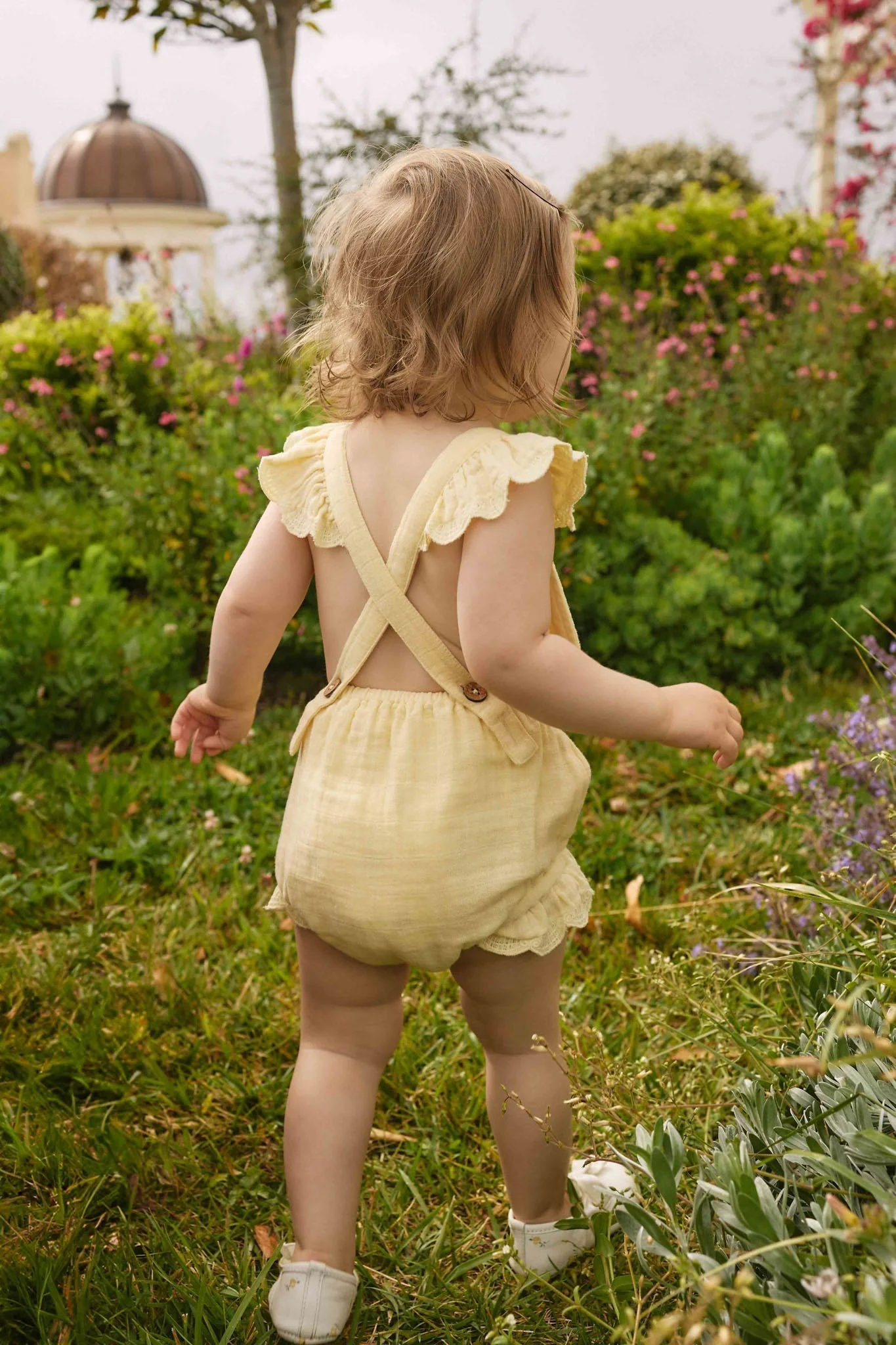 Organic Cotton Muslin Luciana Playsuit - Sunshine - Image 6