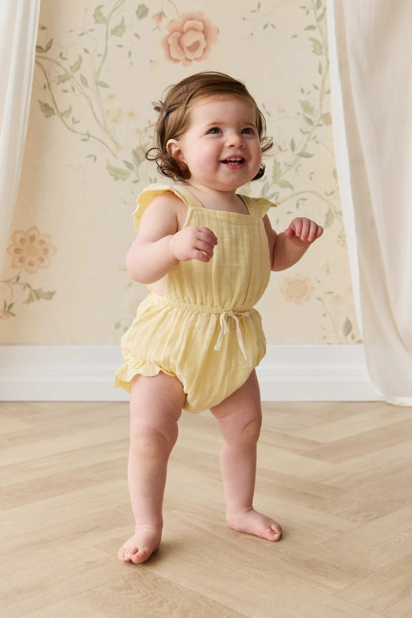 Organic Cotton Muslin Luciana Playsuit - Sunshine - Image 8