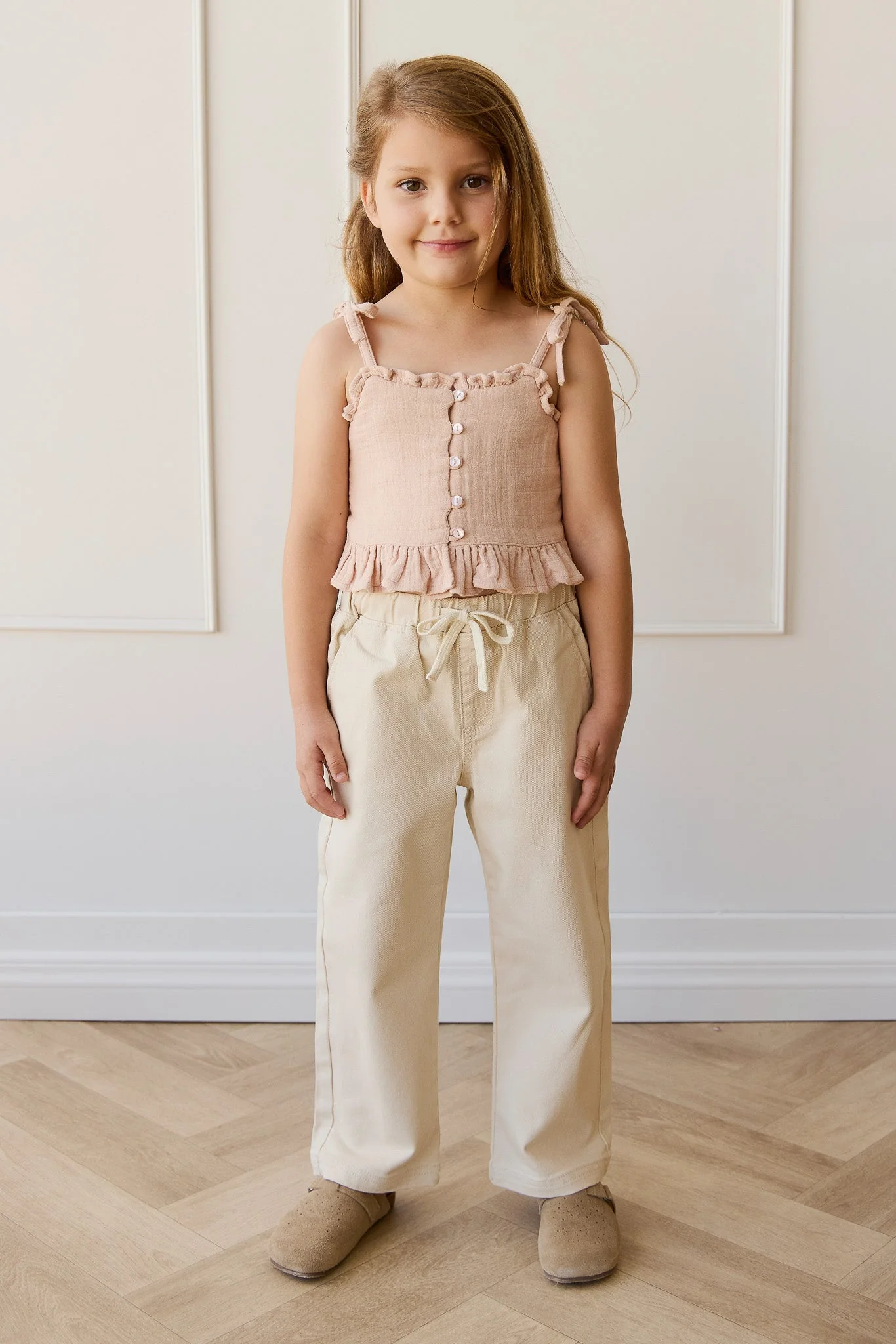 Organic Cotton Muslin Mirabel Top - Chalky Pink - Image 4