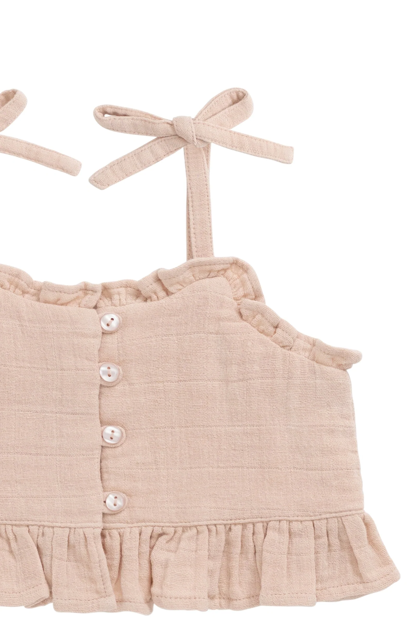 Organic Cotton Muslin Mirabel Top - Chalky Pink - Image 7