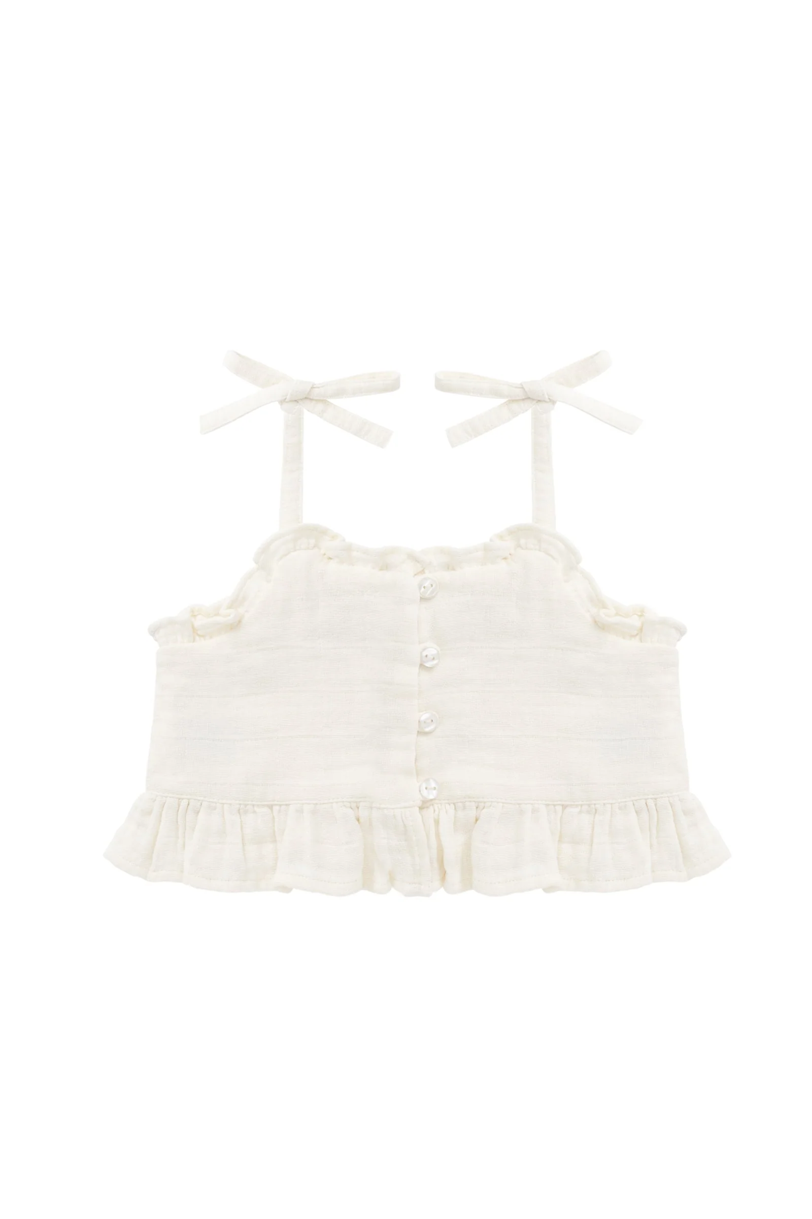 Organic Cotton Muslin Mirabel Top - Parchment - Image 2