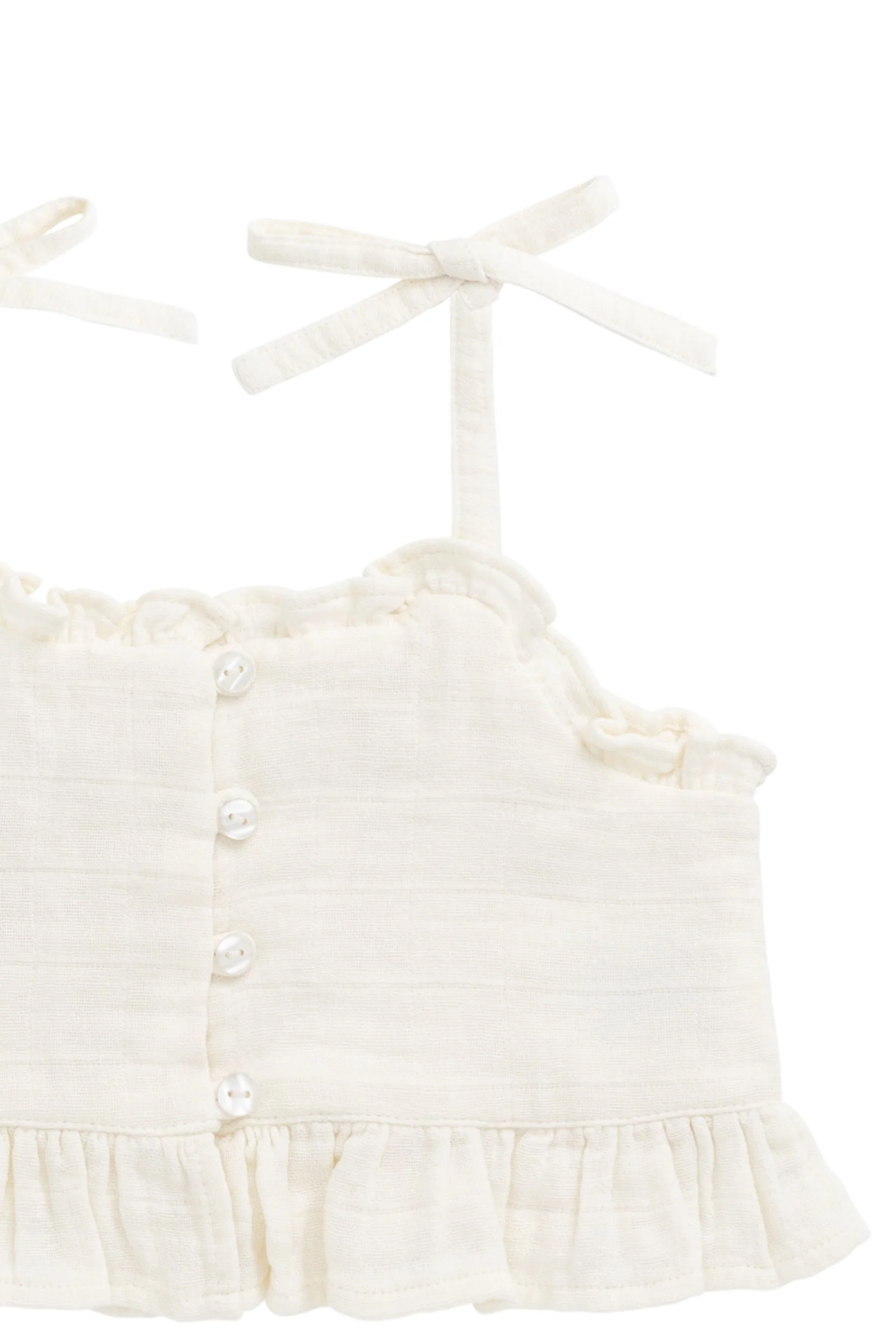 Organic Cotton Muslin Mirabel Top - Parchment - Image 6
