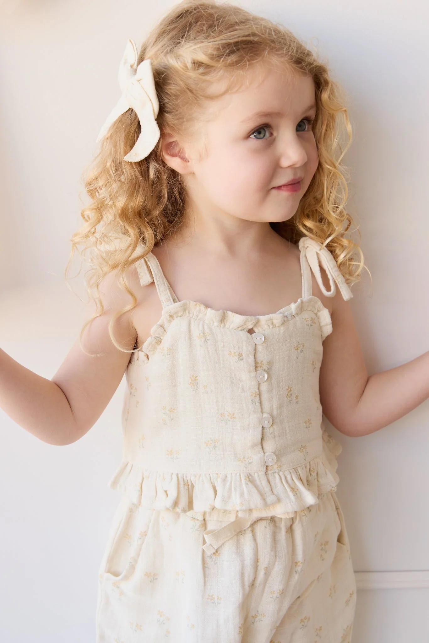 Organic Cotton Muslin Mirabel Top - Pauline Chamomile - Image 2
