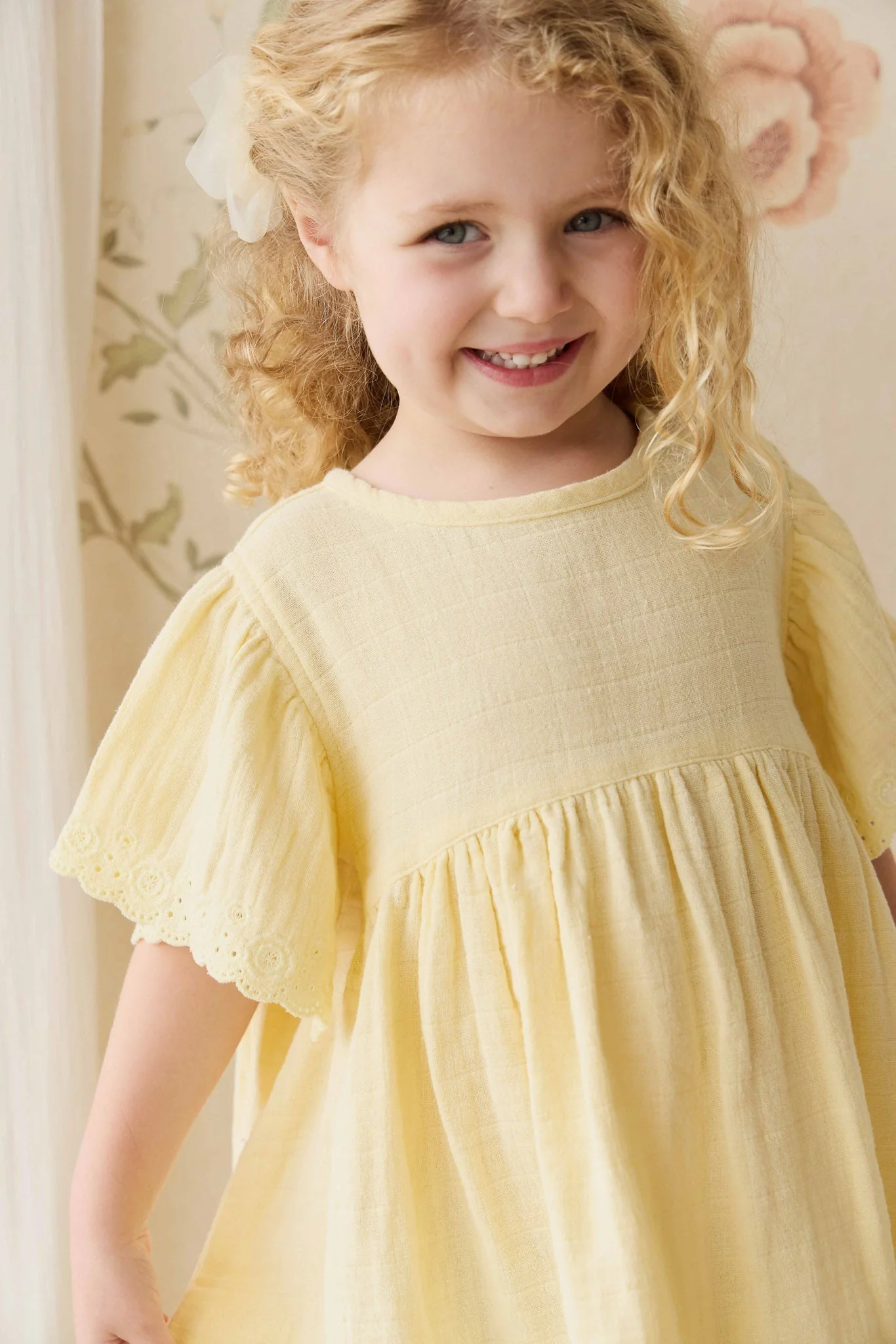 Organic Cotton Muslin Phillipa Dress - Sunshine - Image 7