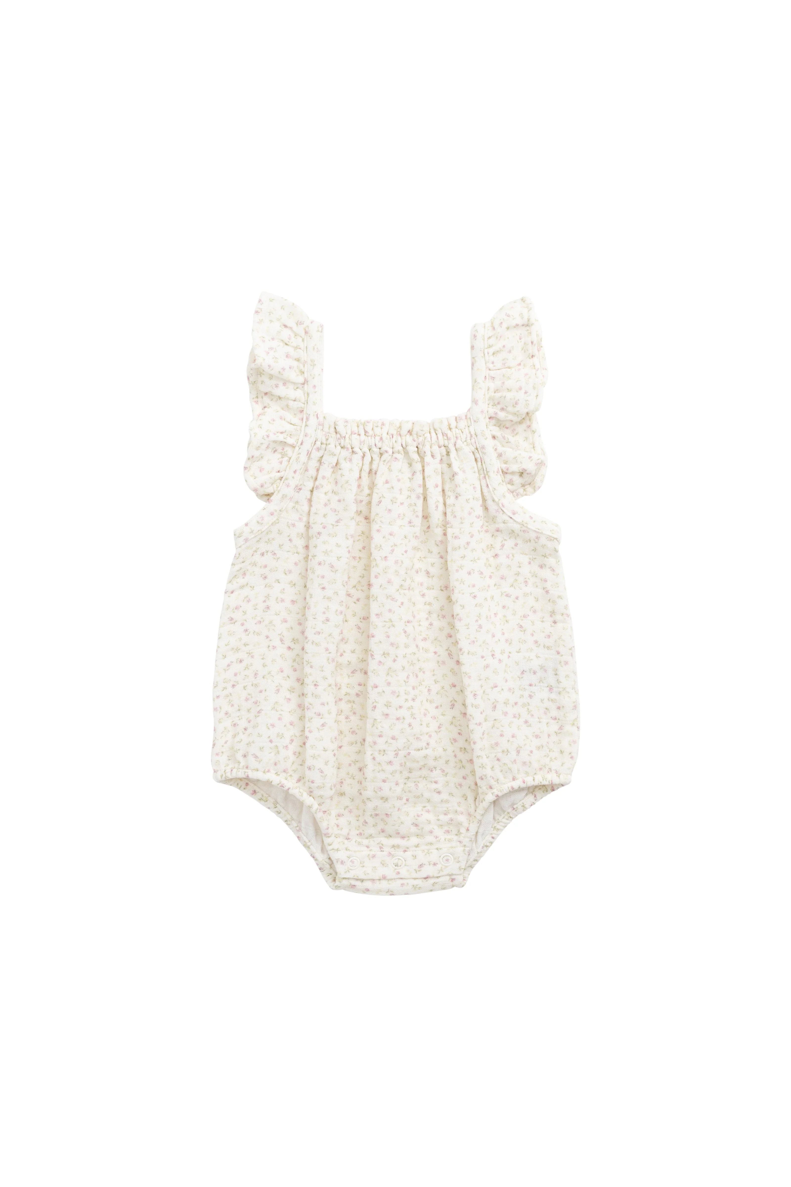 Organic Cotton Muslin Tiana Playsuit - Pippa Pink - Image 2