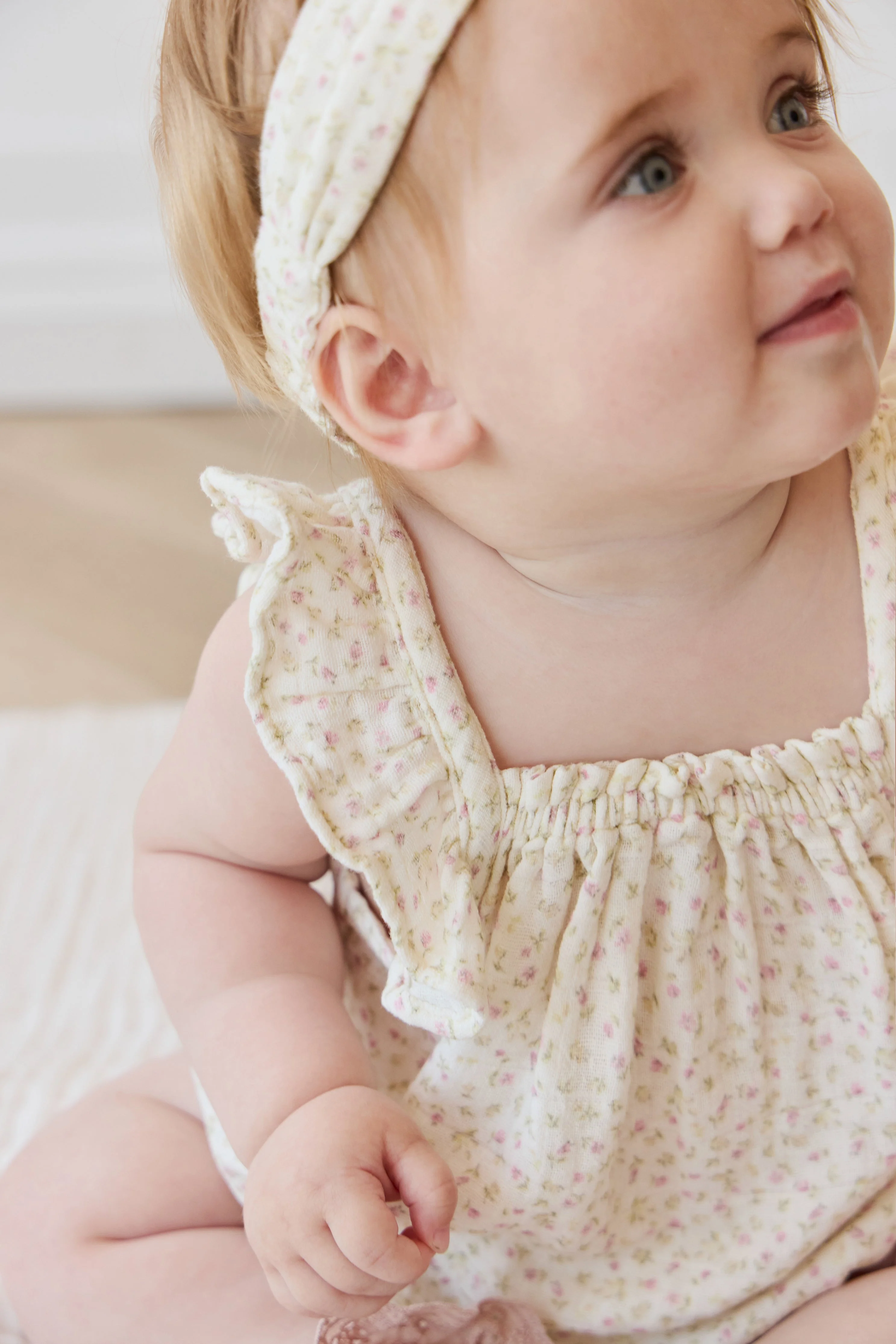 Organic Cotton Muslin Tiana Playsuit - Pippa Pink - Image 3