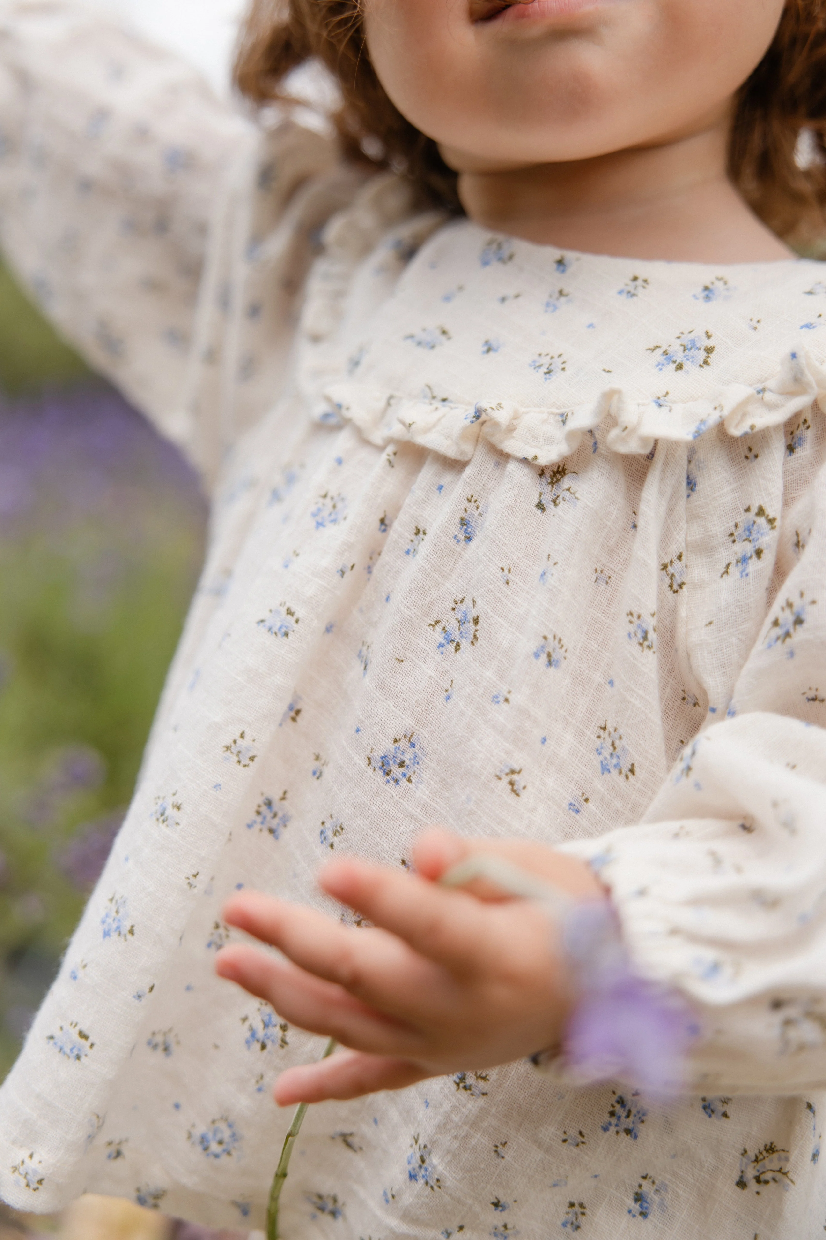 Organic Cotton Nathalie Blouse - Juniper Fields Blue - Image 10