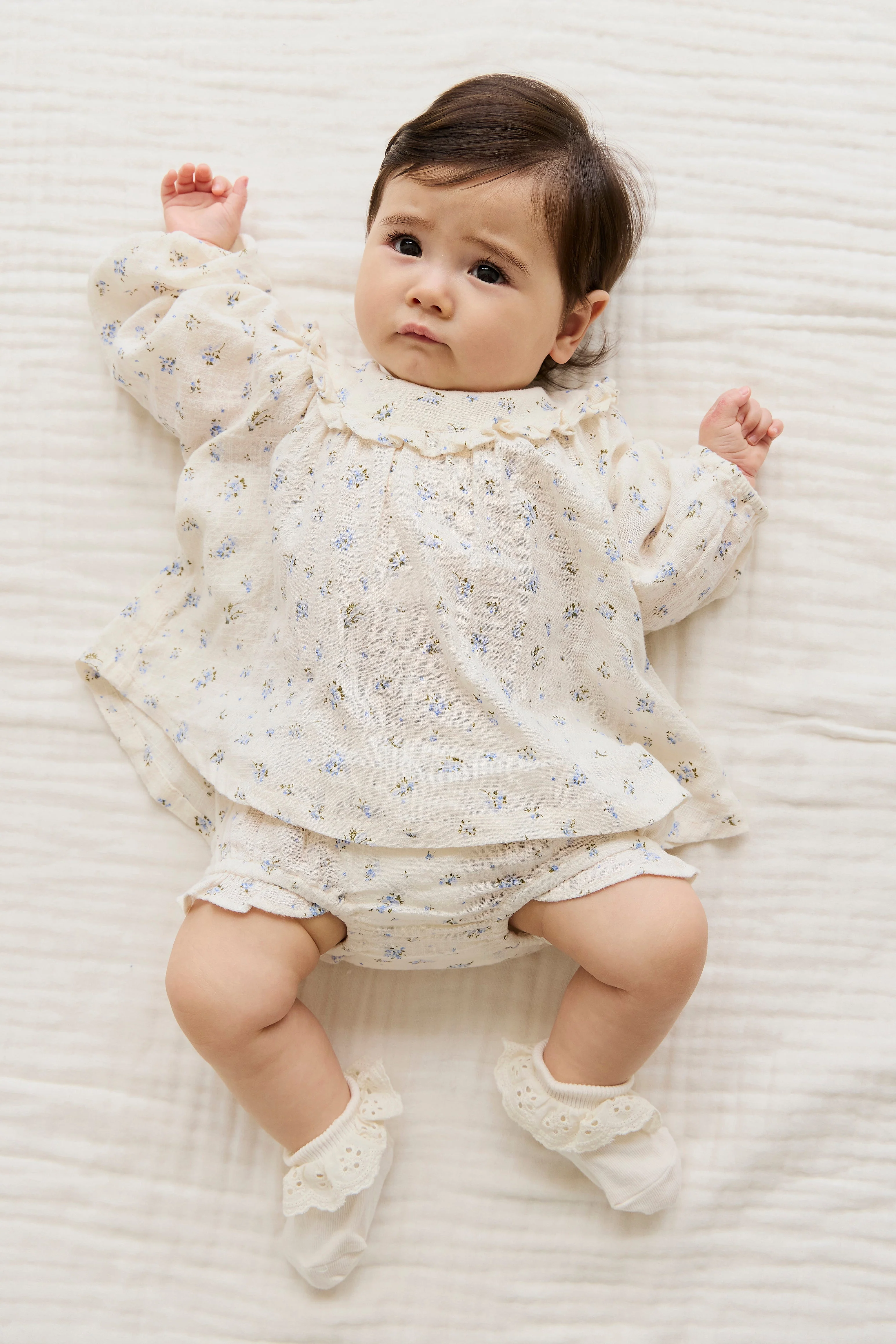Organic Cotton Nathalie Blouse - Juniper Fields Blue - Image 13
