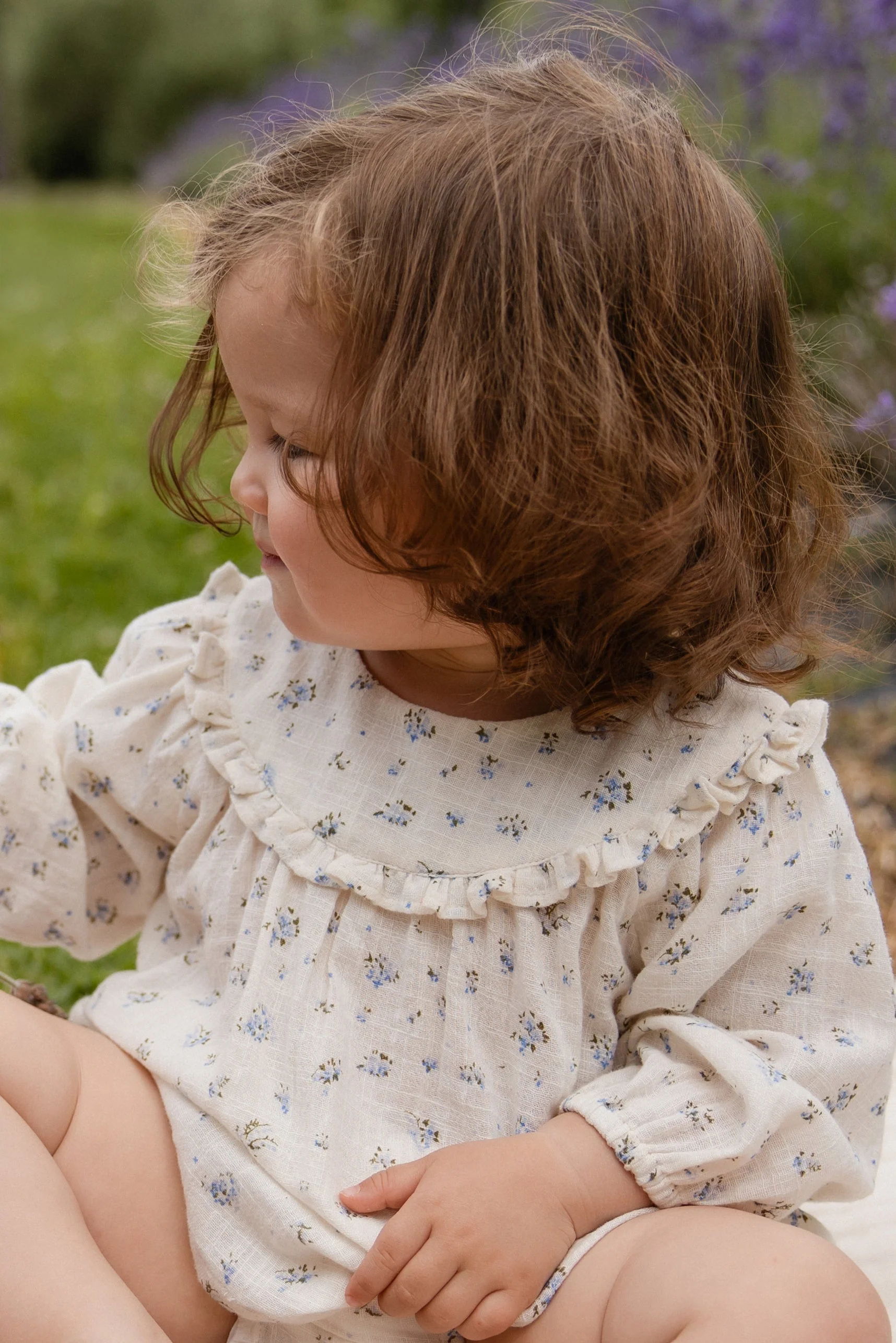 Organic Cotton Nathalie Blouse - Juniper Fields Blue - Image 6